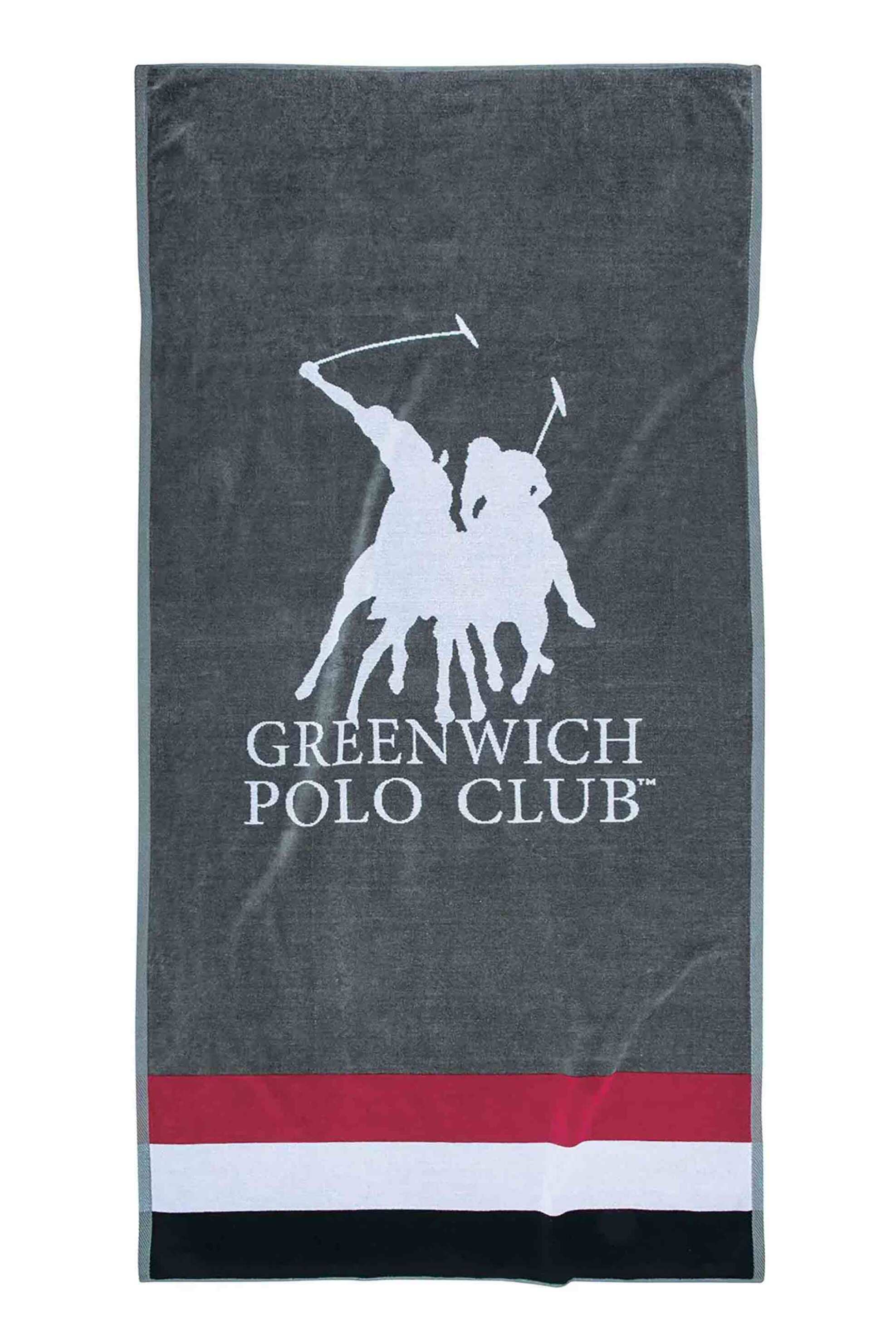 GREENWICH POLO CLUB Greenwich Polo Club γυναικεία πετσέτα θαλάσσης με λογότυπο 180 x 90 cm "3867" - 267901803867 Γκρι