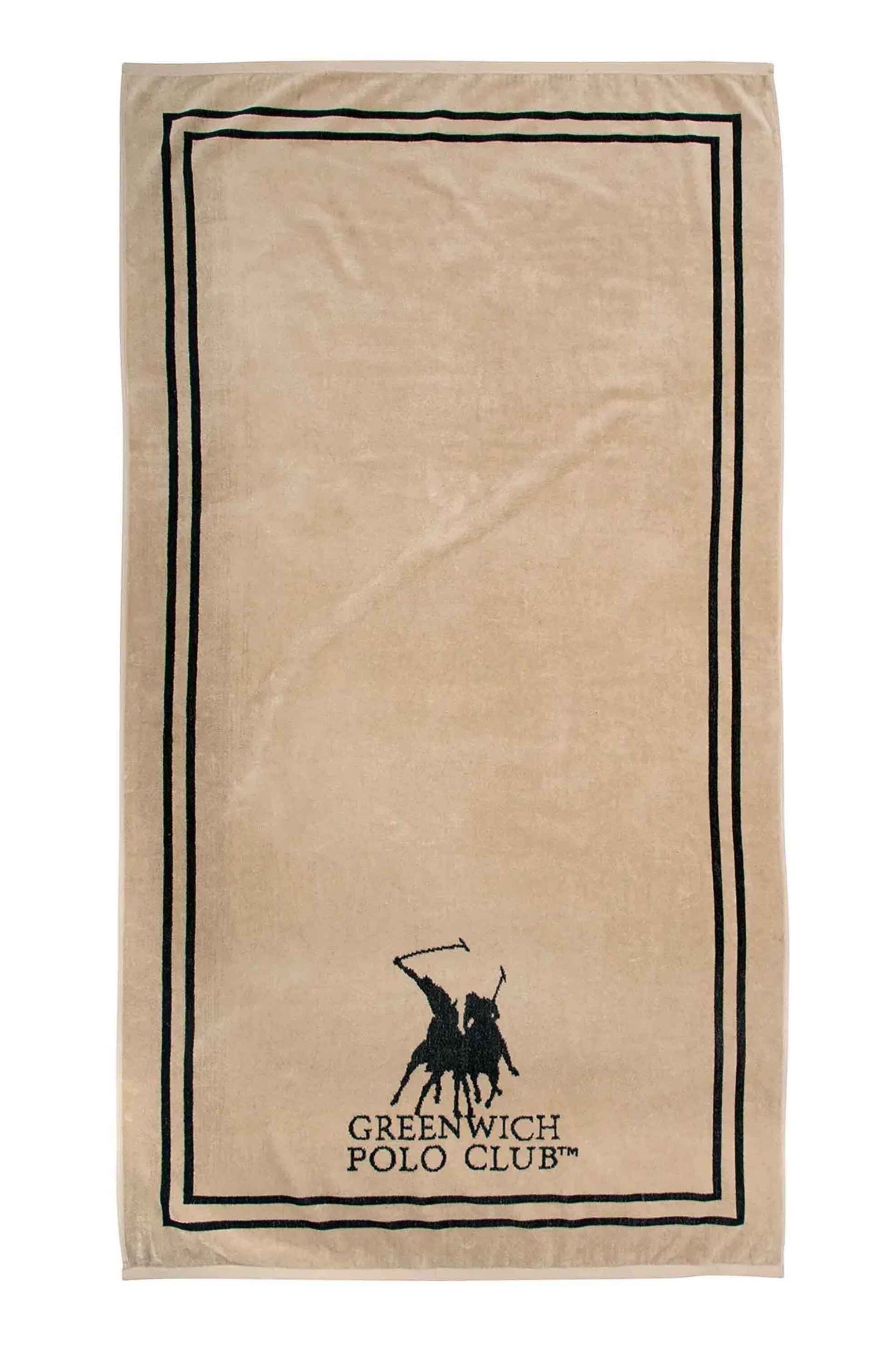 GREENWICH POLO CLUB Greenwich Polo Club γυναικεία πετσέτα θαλάσσης με λογότυπο170 x 90 cm "4050" - 267901704050 Μπεζ