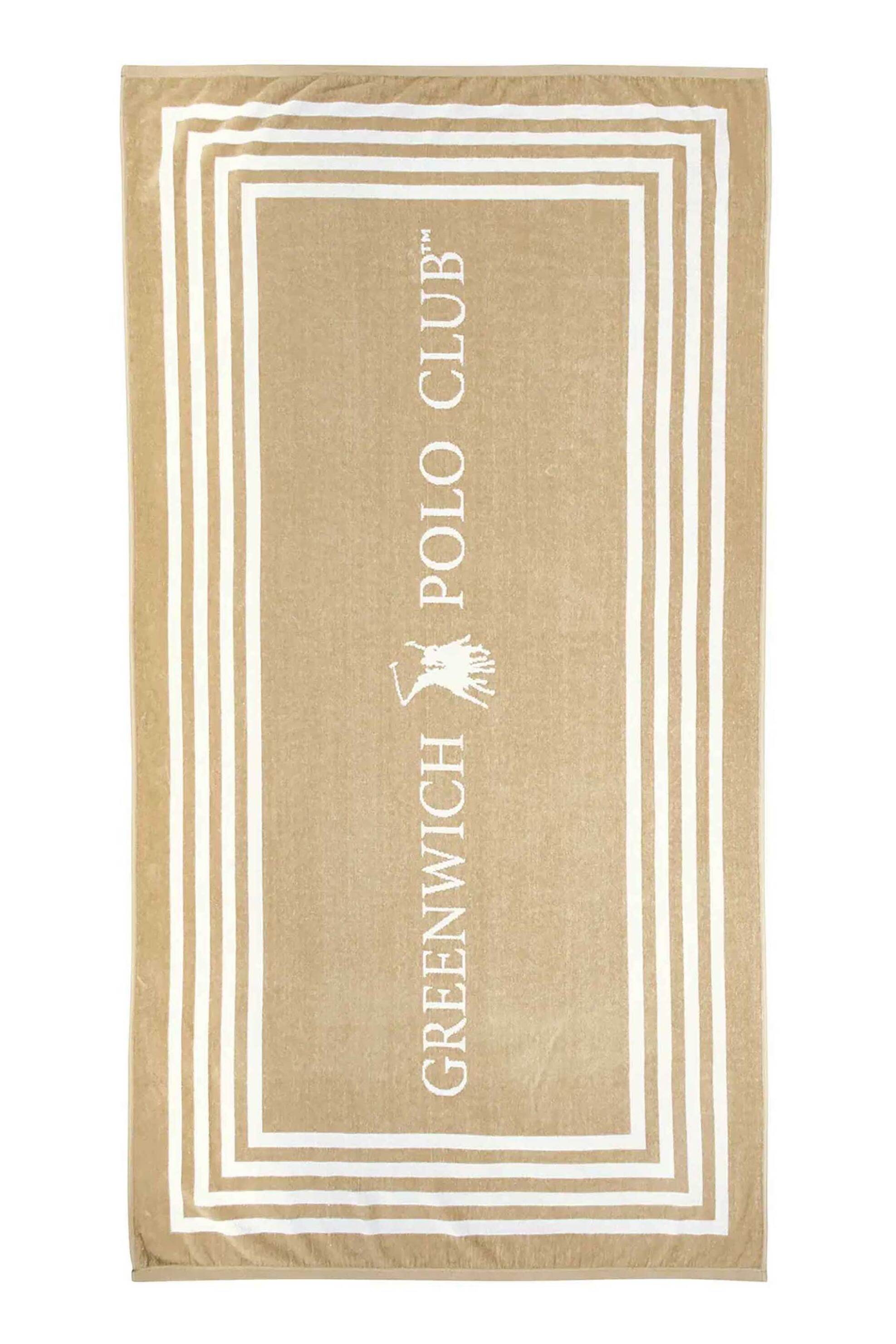 GREENWICH POLO CLUB Greenwich Polo Club γυναικεία πετσέτα θαλάσσης με λογότυπο 170 x 90 cm "4053" - 267901704053 Μπεζ