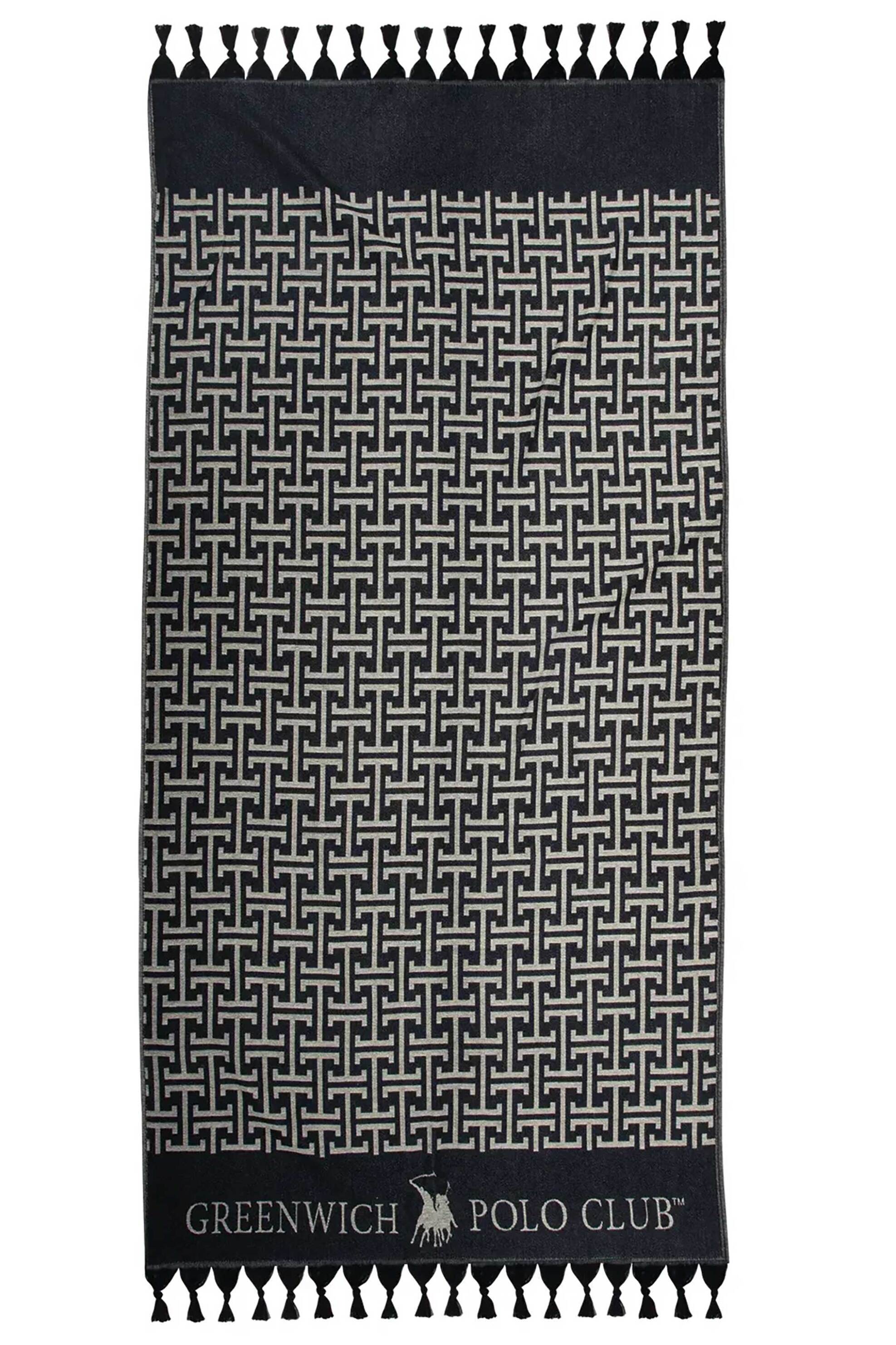 Greenwich Polo Club πετσέτα θαλάσσης με geometrical pattern 170 x 90 cm "4056" - 267901704056 Μαύρο