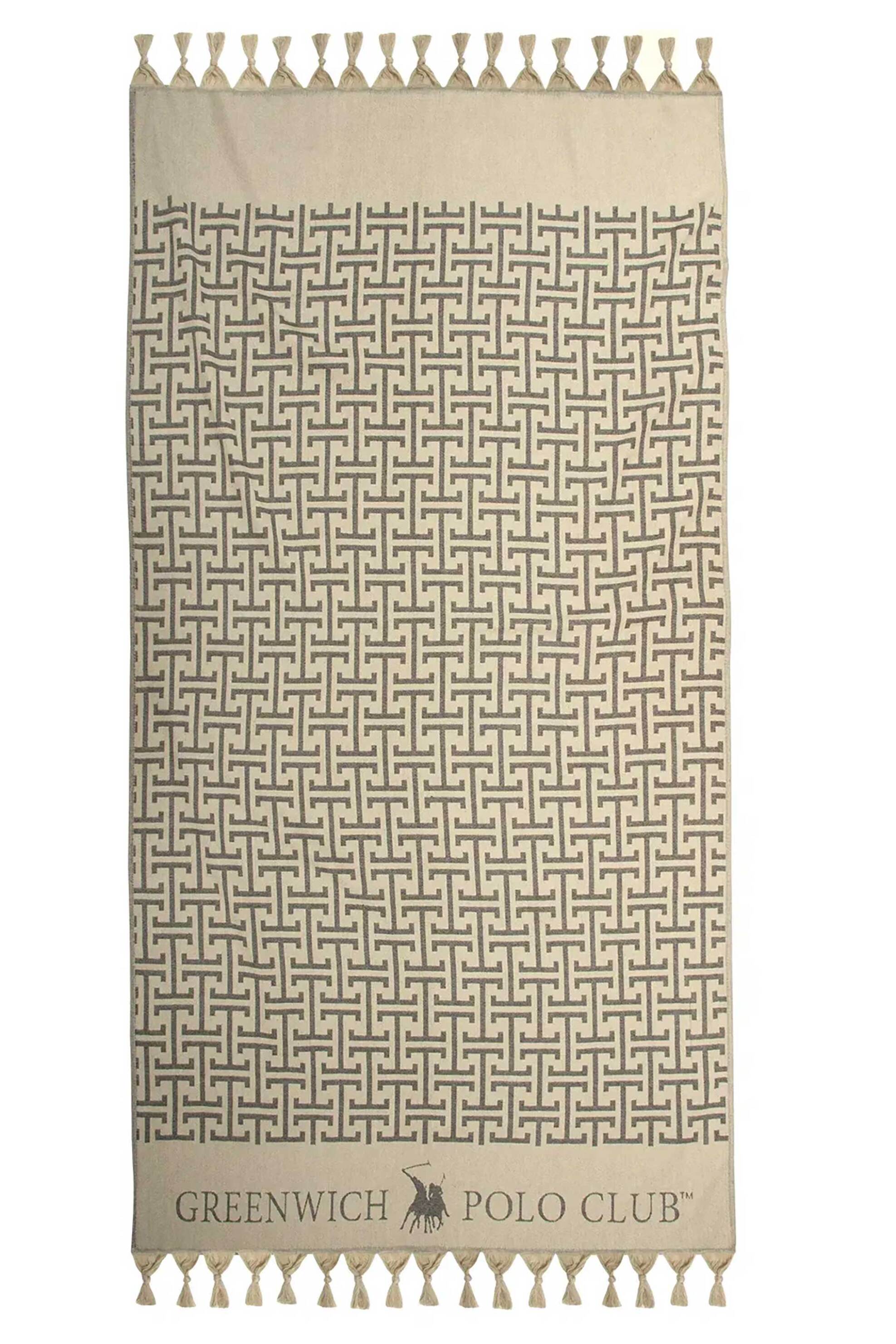 Greenwich Polo Club πετσέτα θαλάσσης με geometrical pattern 170 x 90 cm "4057" - 267901704057 Μπεζ