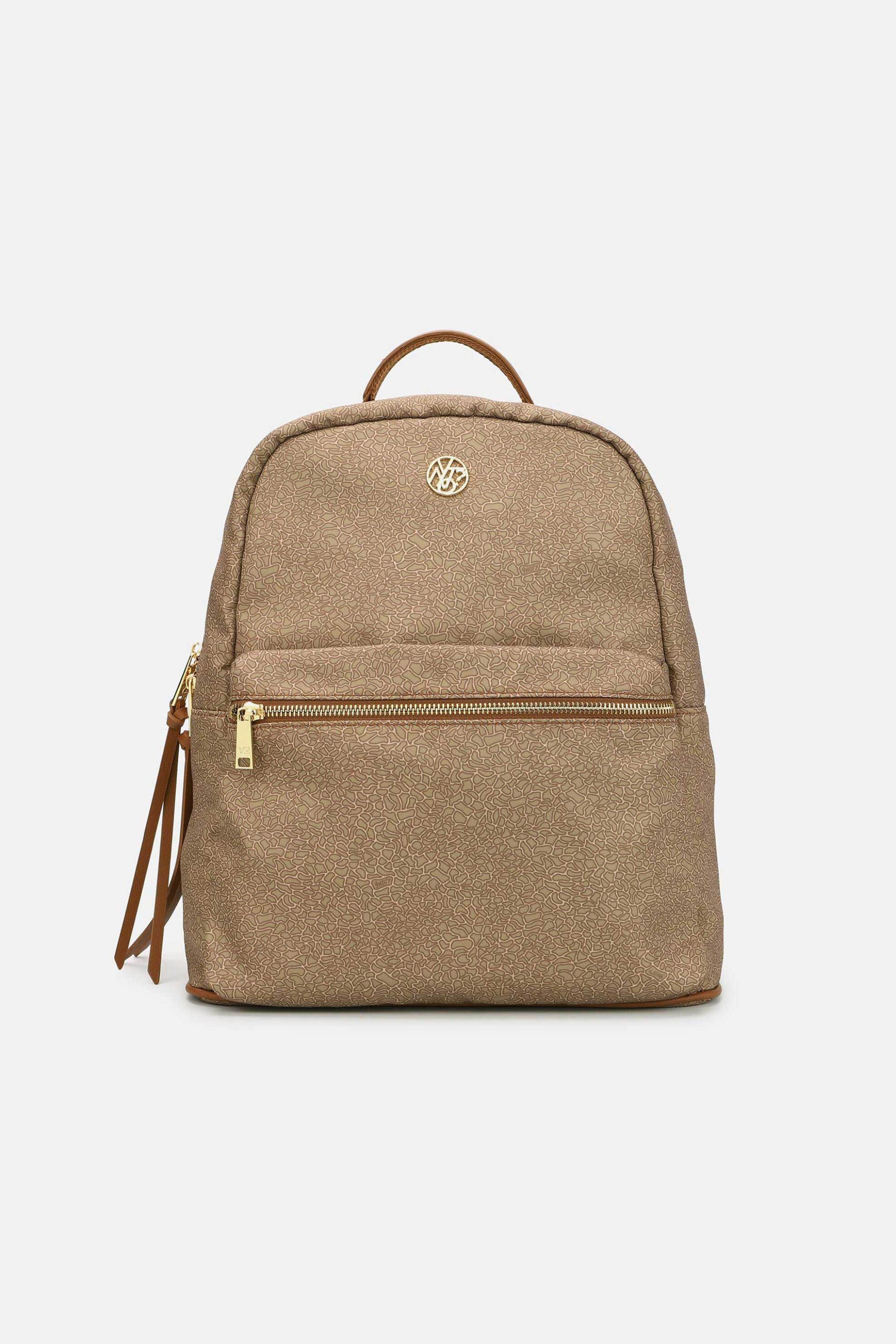 Y NOT? Ynot? γυναικείο backpack με μεταλλικό λογότυπο "Cloud" - CLO040S5 Μπεζ