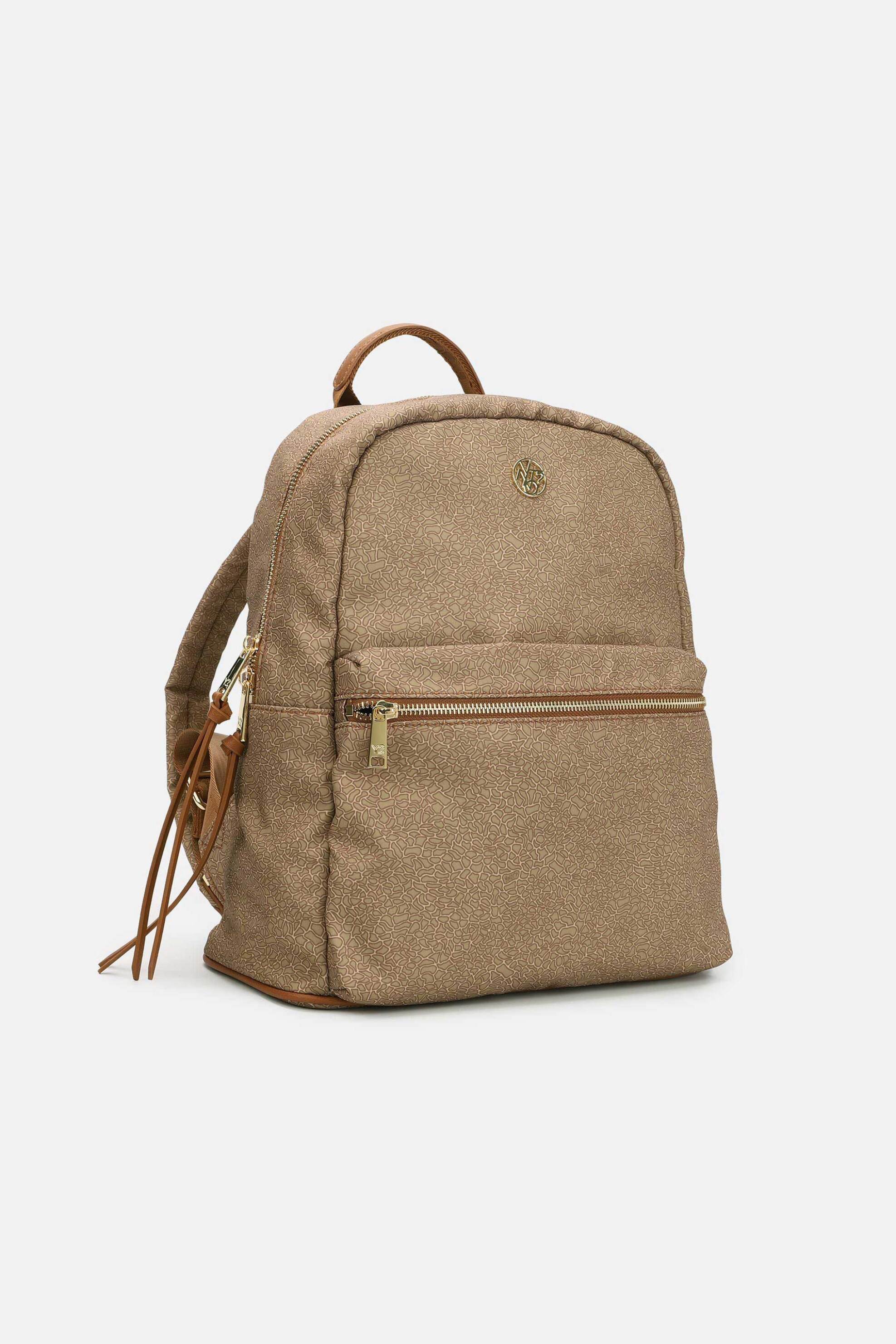 Ynot? γυναικείο backpack με μεταλλικό λογότυπο "Cloud" - CLO040S5 Μπεζ φωτογραφία