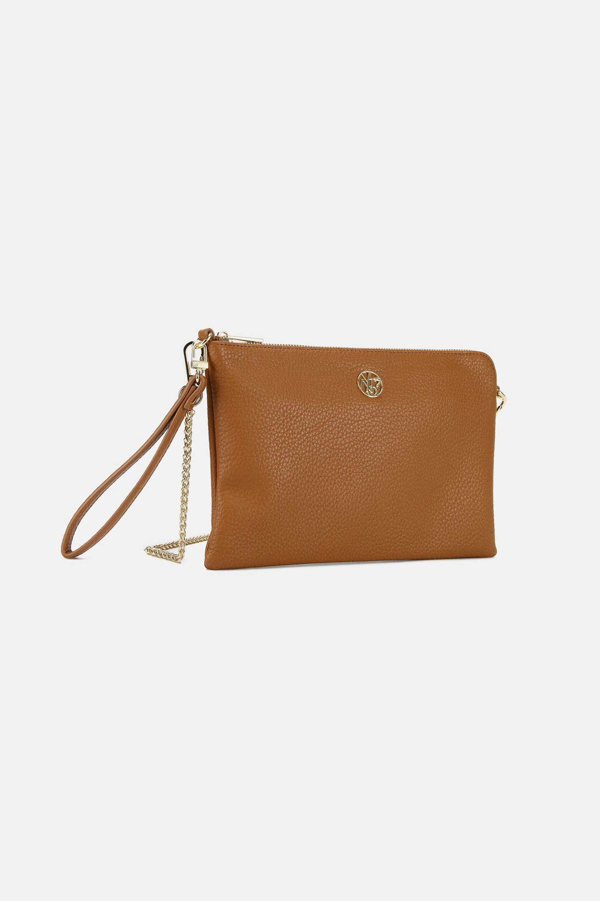 Ynot? γυναικεία τσάντα clutch/crossbody με μεταλλικό λογότυπο "Happy" - HAP303S5 Ταμπά φωτογραφία