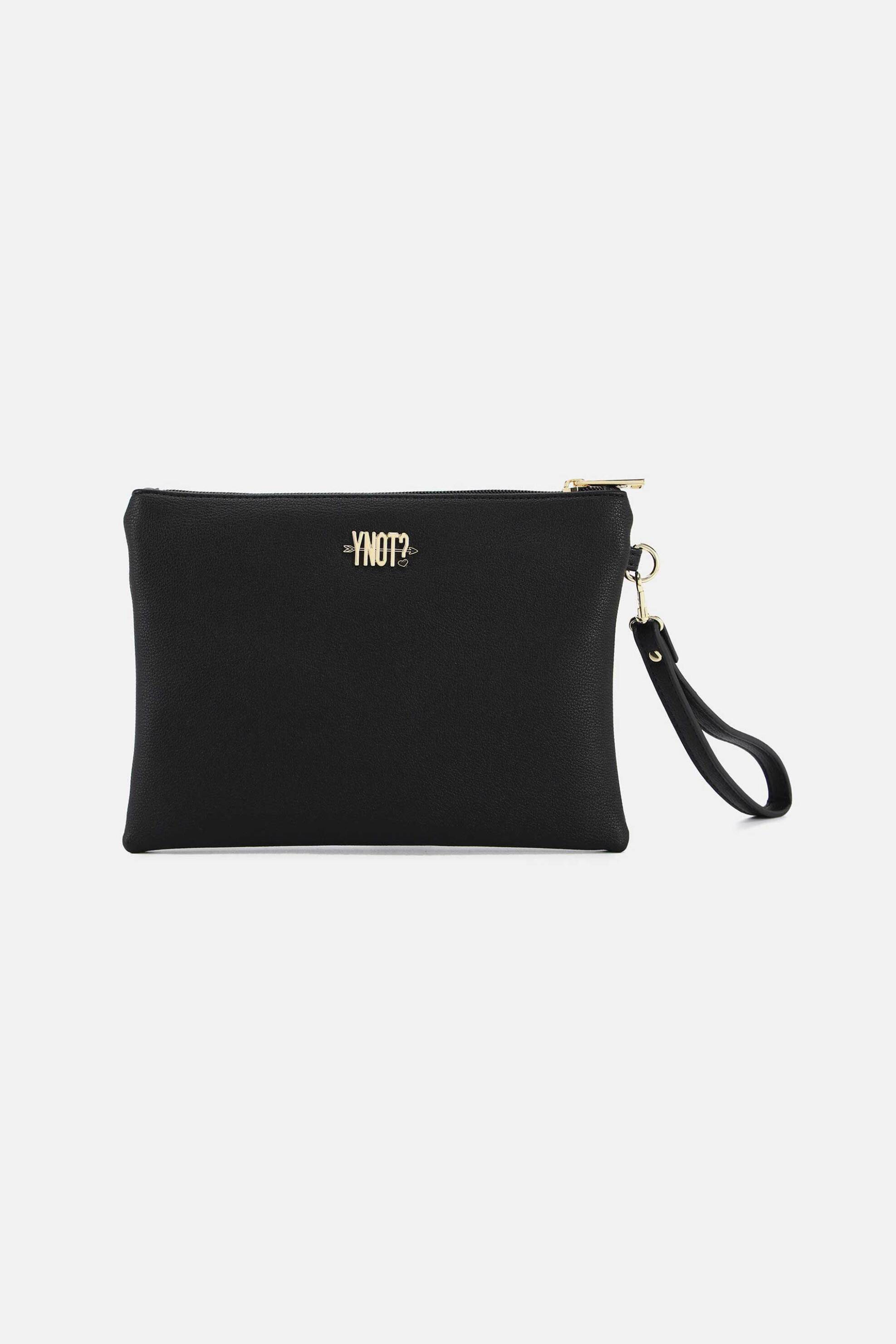 Y NOT? Ynot? γυναικείο mini bag/clutch με μεταλλικό λογότυπο "Lovers" - LVS343S5 Μαύρο