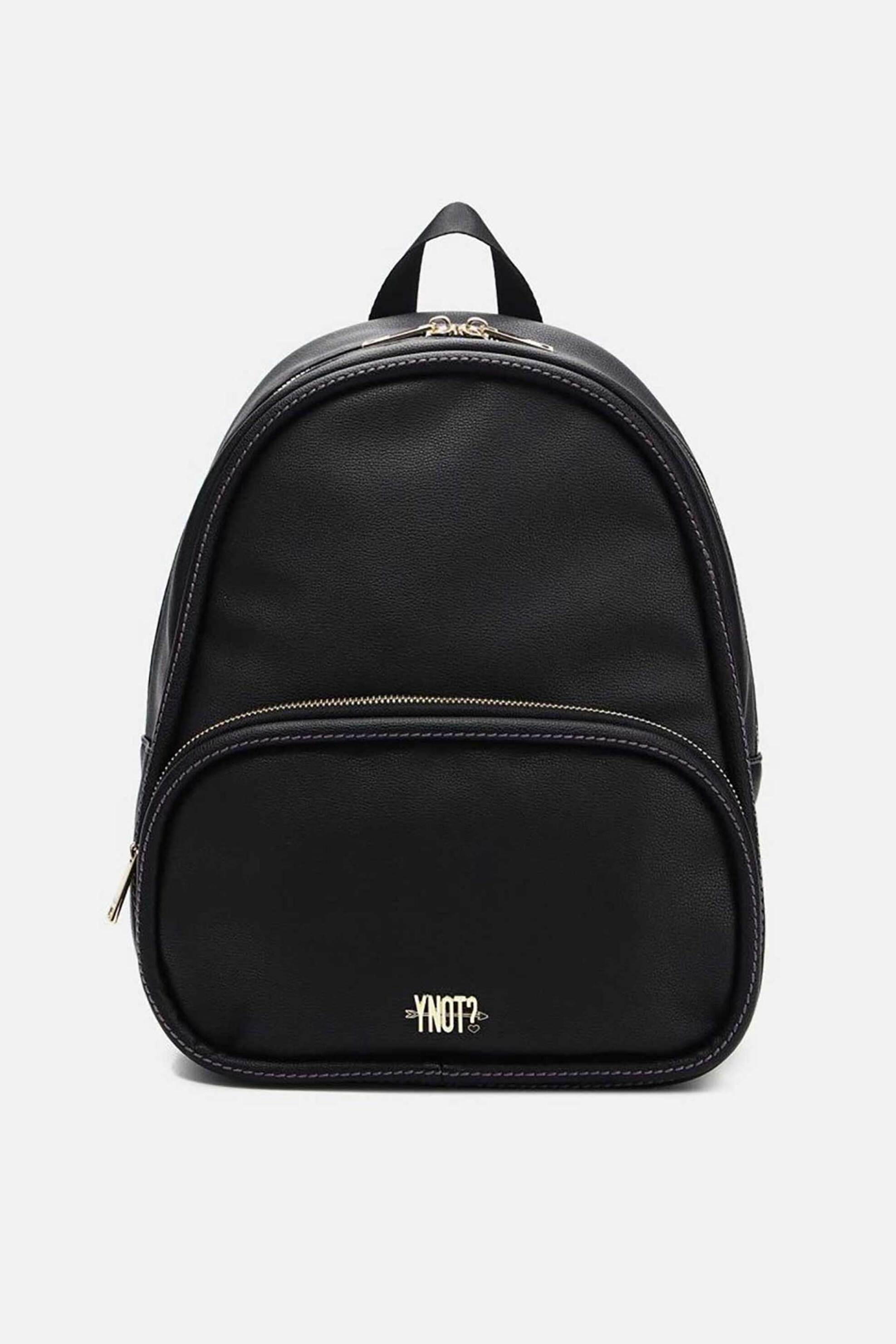 Ynot? γυναικείο backpack με faux δέρμα και μπροστινή τσέπη "Fantasy" - FAN017F6 Μαύρο