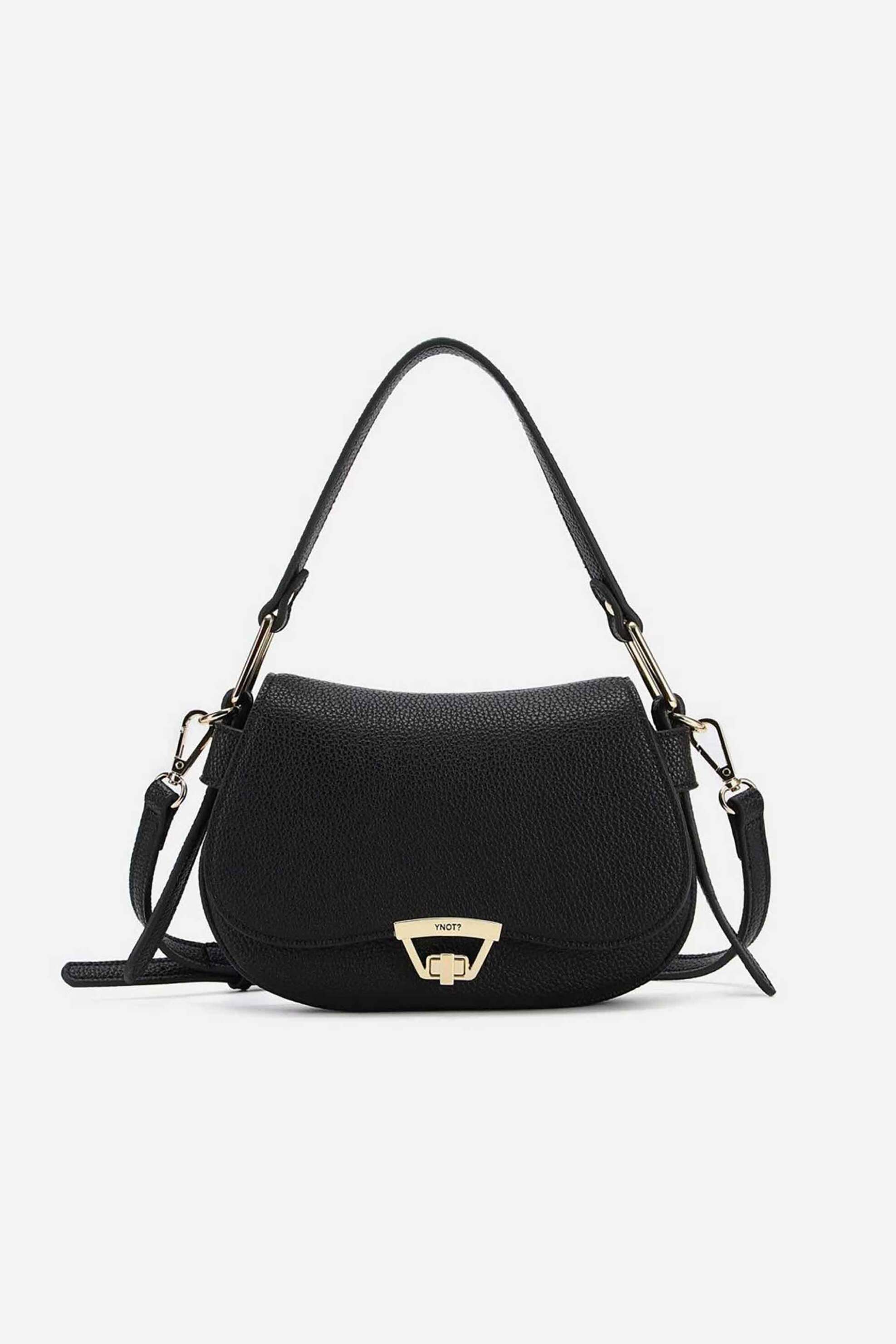 Ynot? γυναικείο mini bag με μεταλλικό κλείσιμο "Harmony Postman" - HAR003F6 Μαύρο