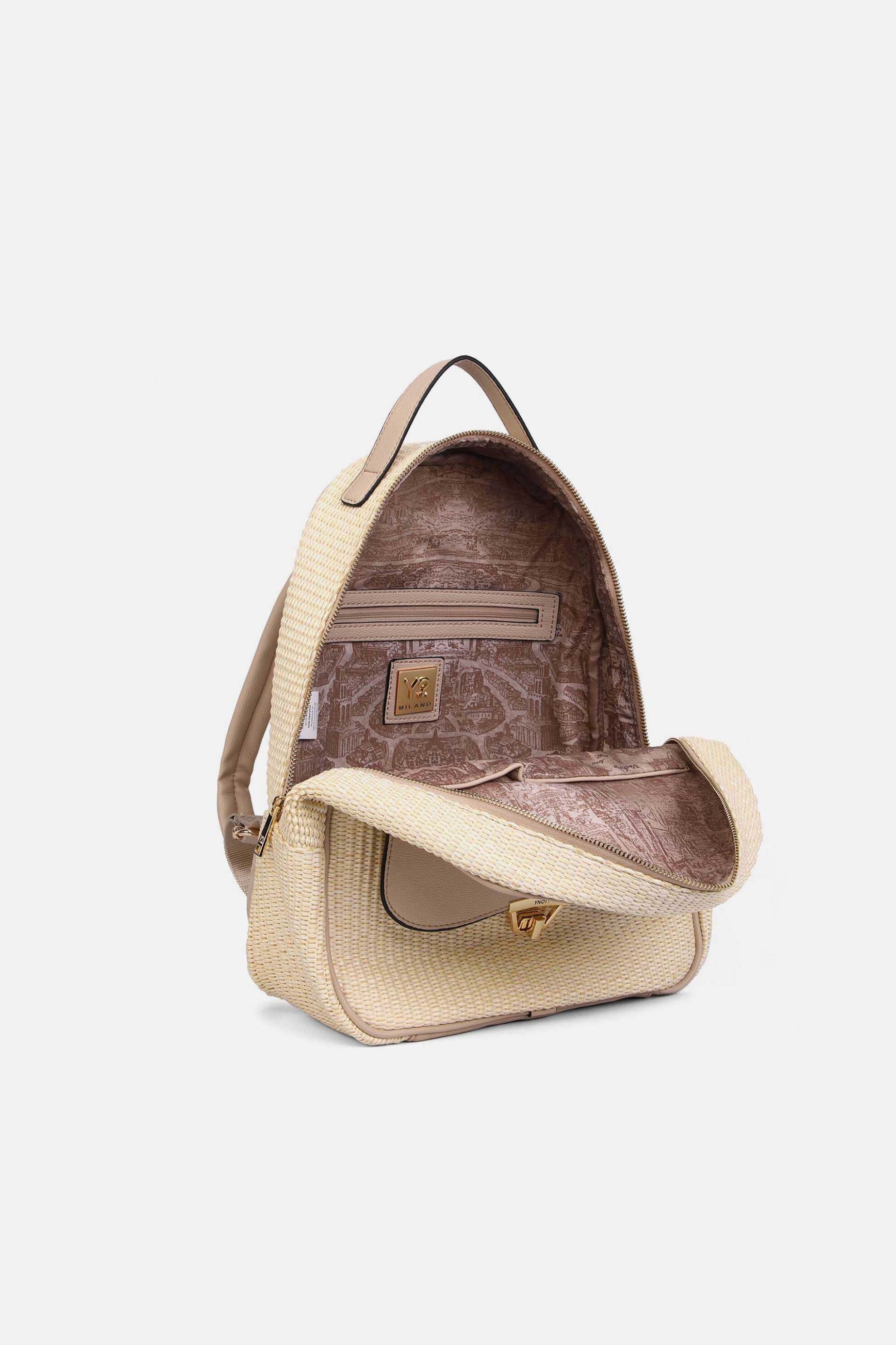 Y NOT? Ynot? γυναικείο ψάθινο backpack "Malindi L" - MAL004S6 Μπεζ - 3