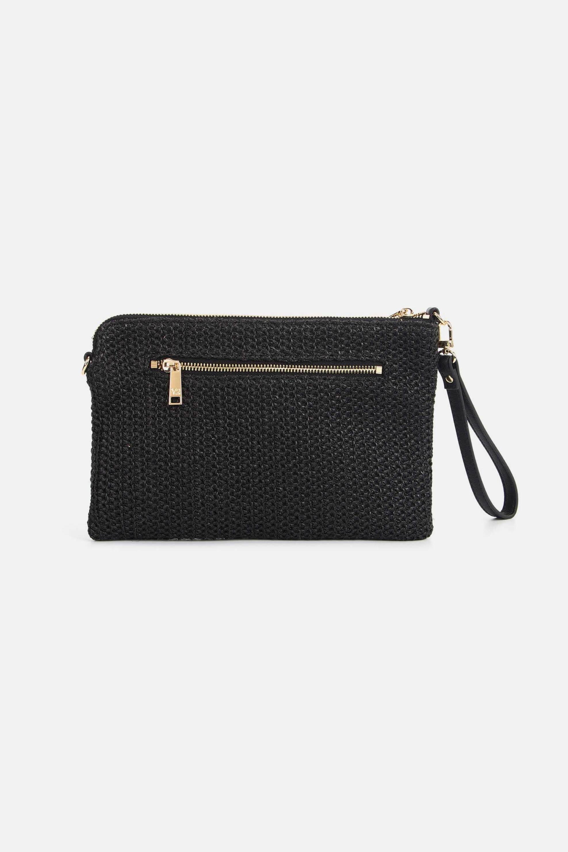 Y NOT? Ynot? γυναικεία ψάθινη τσάντα clutch "Malè M" - MAE303S6 Μαύρο - 3
