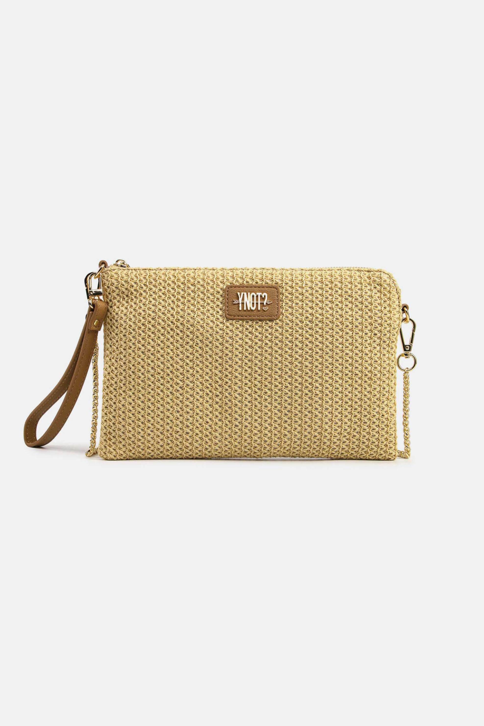 Y NOT? Ynot? γυναικεία ψάθινη τσάντα clutch "Malè M" - MAE303S6 Μπεζ
