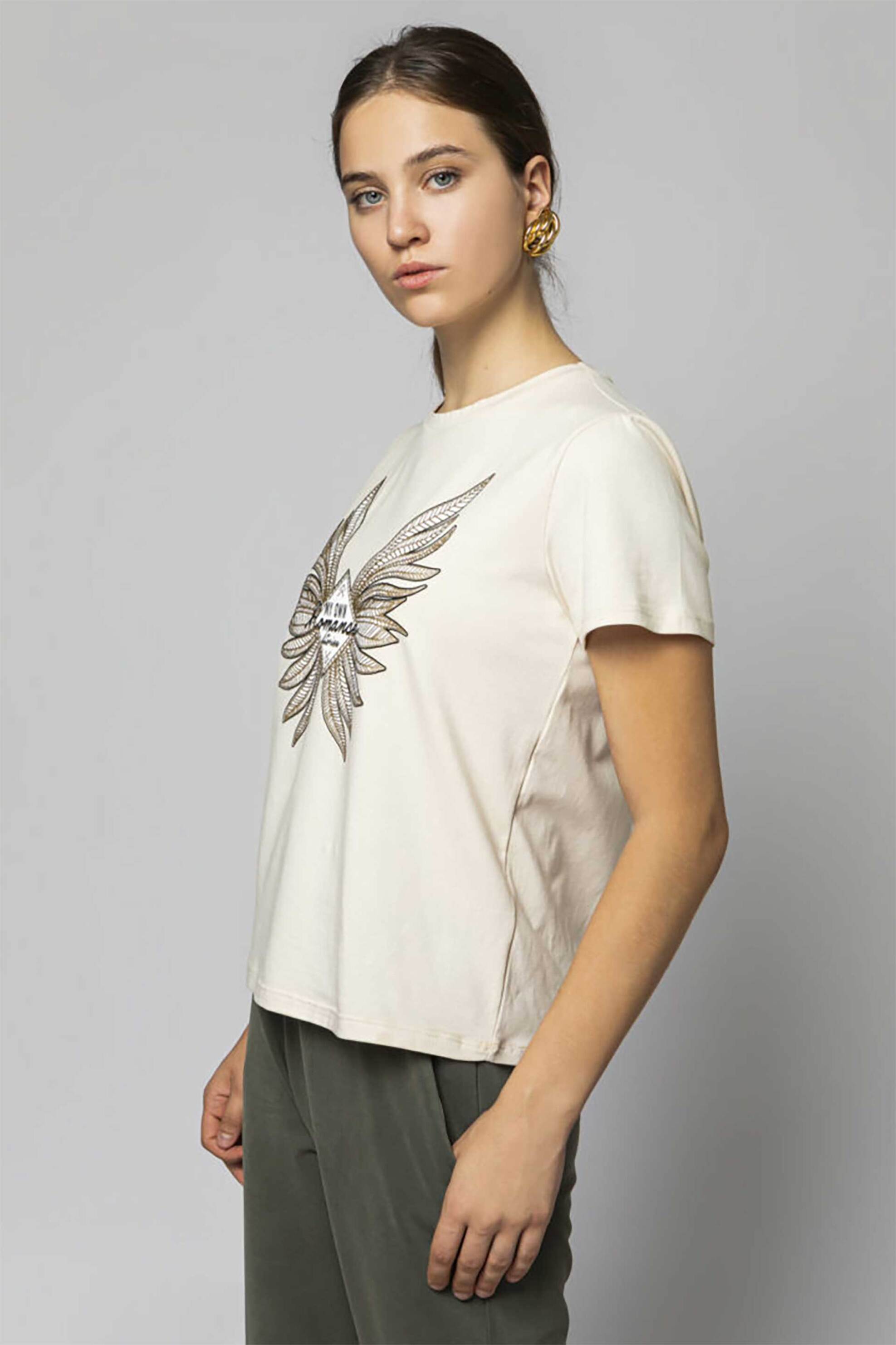 Billy Sabbado γυναικείο T-shirt με print - 0499205814 Εκρού φωτογραφία