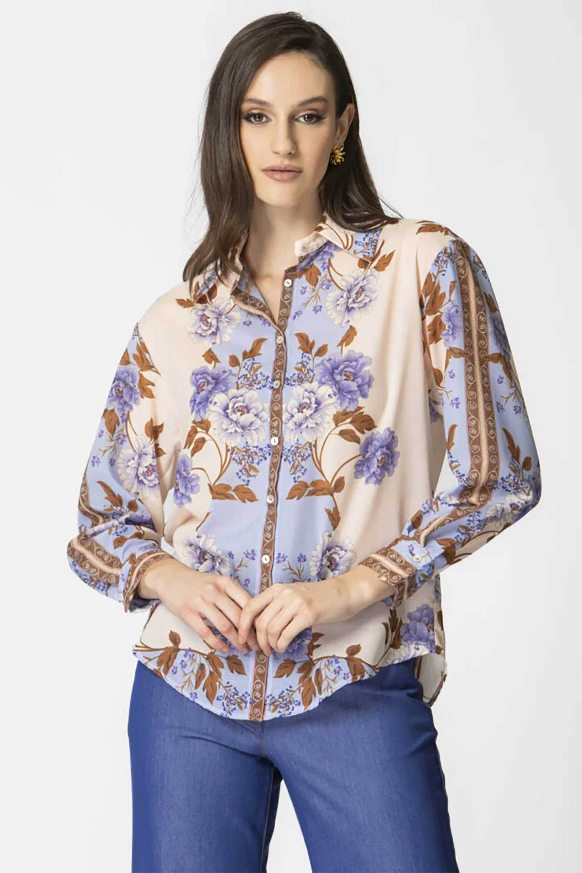 BILLY SABBADO Billy Sabbado γυναικείο πουκάμισο με all-over floral print - 0552527211 Εκρού 2025