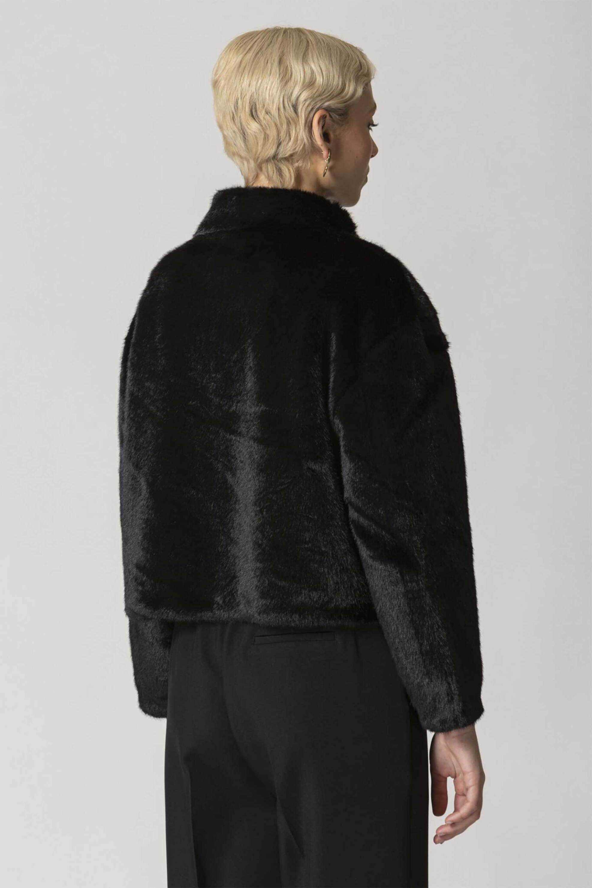 Billy Sabbado γυναικείο κοντό jacket με faux γούνα - 4925761118 Μαύρο φωτογραφία