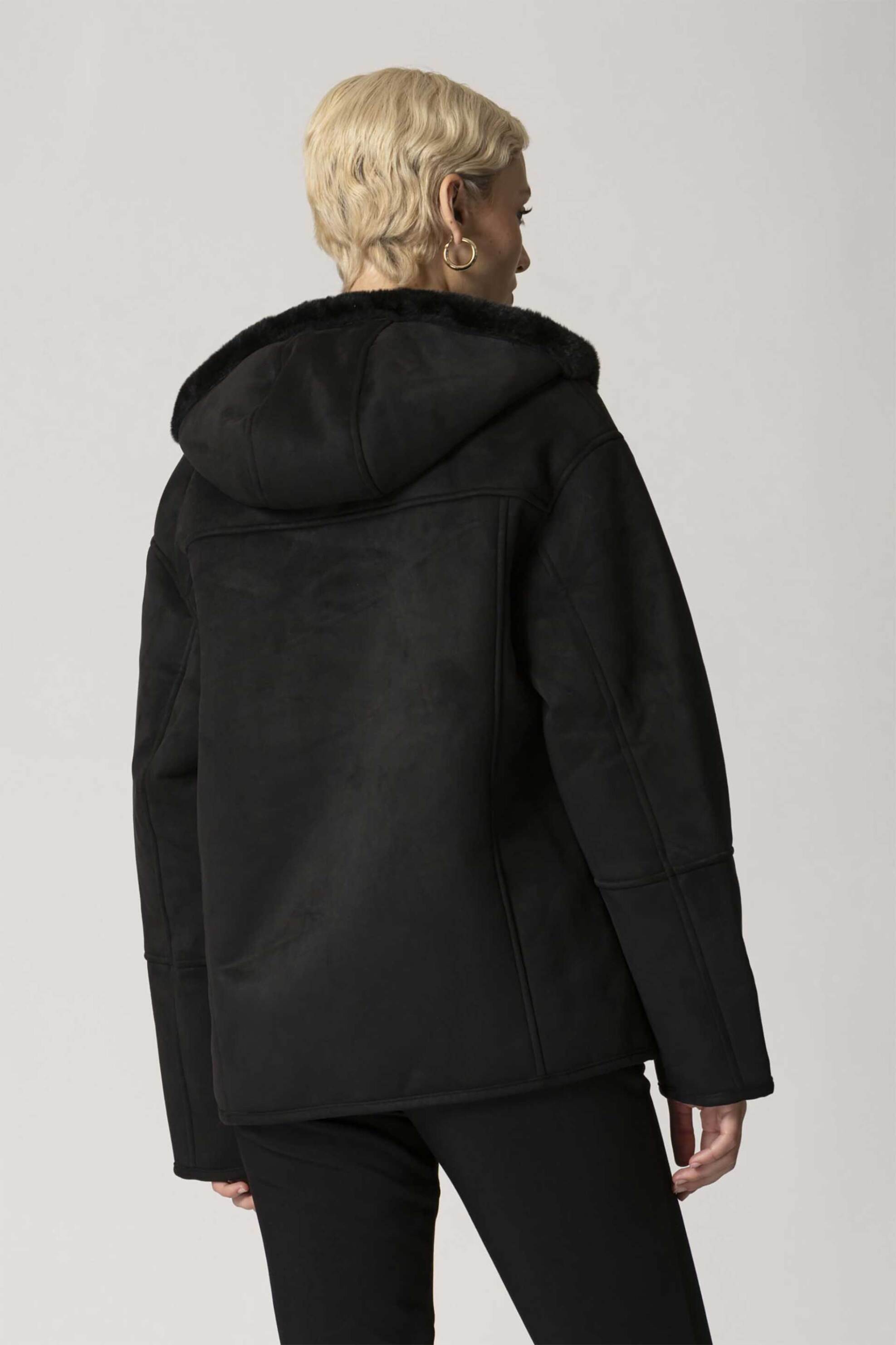 Billy Sabbado γυναικείο μπουφάν μονόχρωμο και κουκούλα με faux γούνα - 4925862258 Μαύρο φωτογραφία