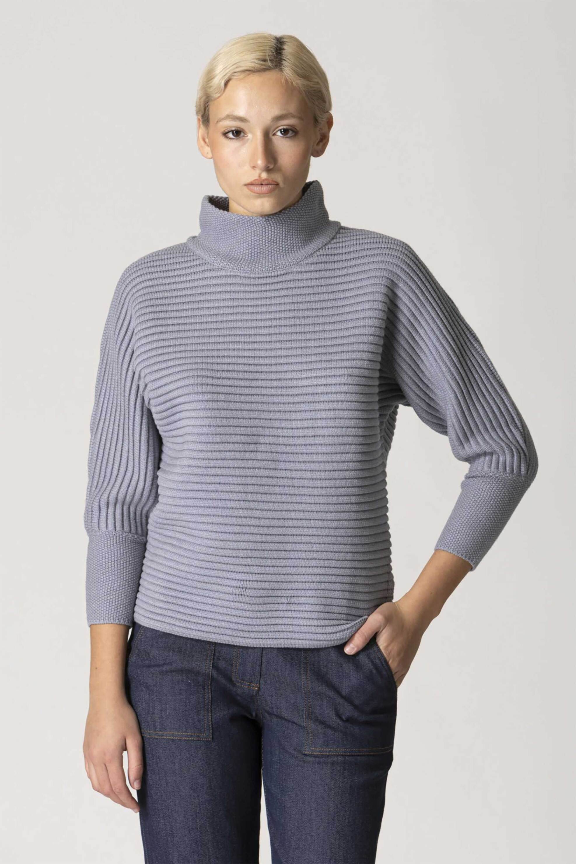 BILLY SABBADO Billy Sabbado γυναικεία πλεκτή μπλούζα με σχέδιο στην πλέξη - 4925262911 Γκρι