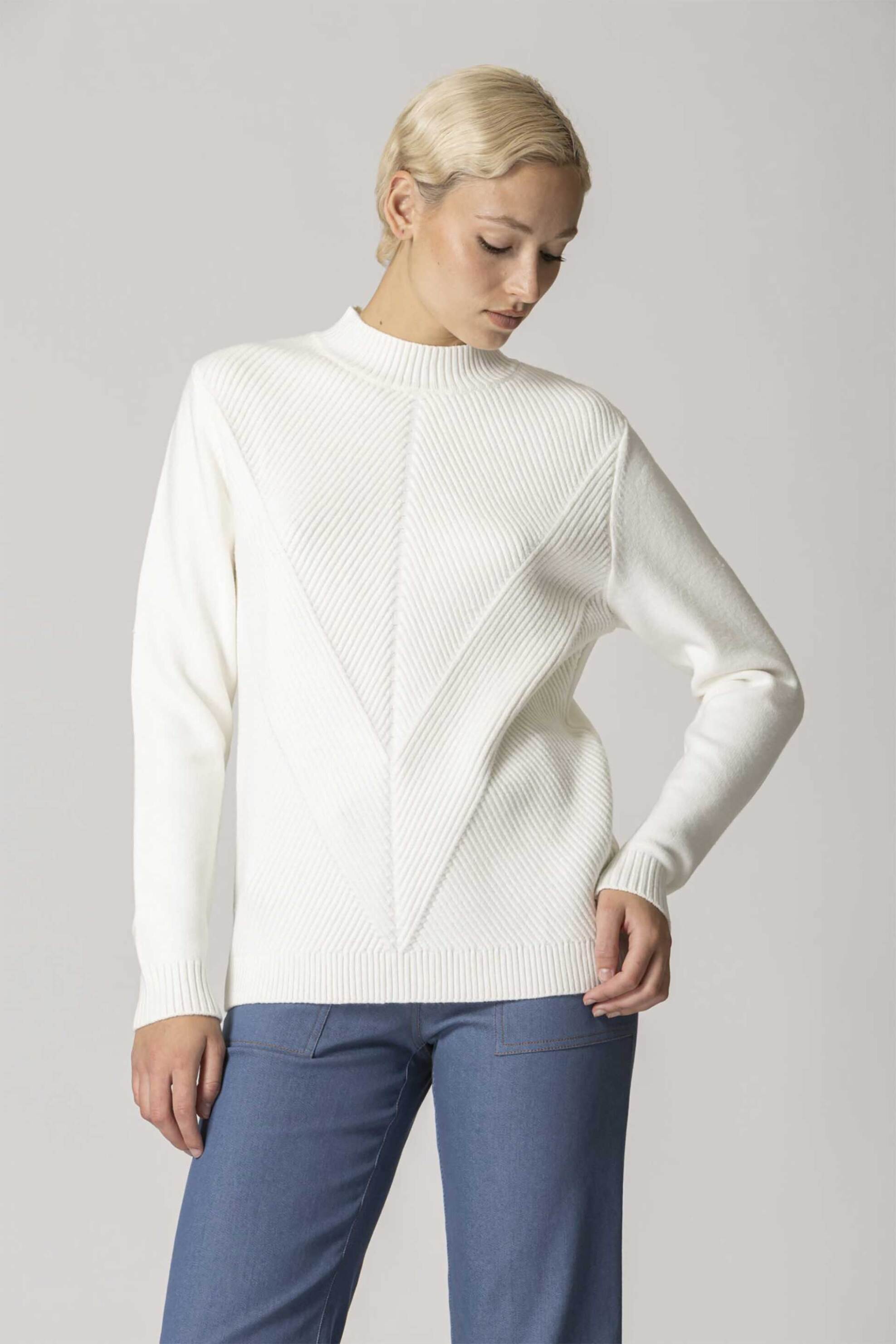 BILLY SABBADO Billy Sabbado γυναικεία πλεκτή μπλούζα με σχέδιο στην πλέξη - 4925263914 Εκρού