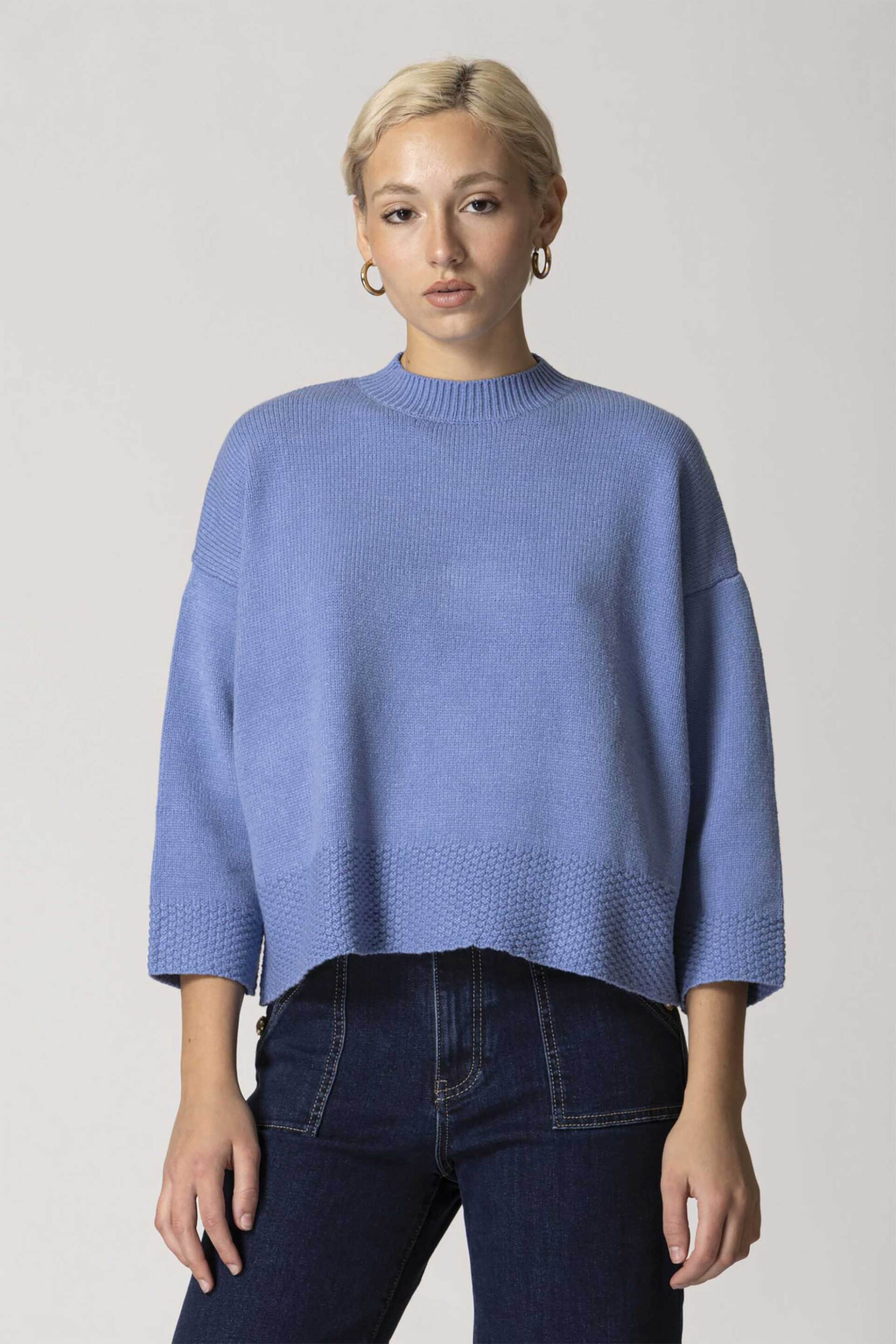 BILLY SABBADO Billy Sabbado γυναικεία πλεκτή μπλούζα με διακοσμητική πλέξη Relaxed Fit - 4925264934 Μπλε