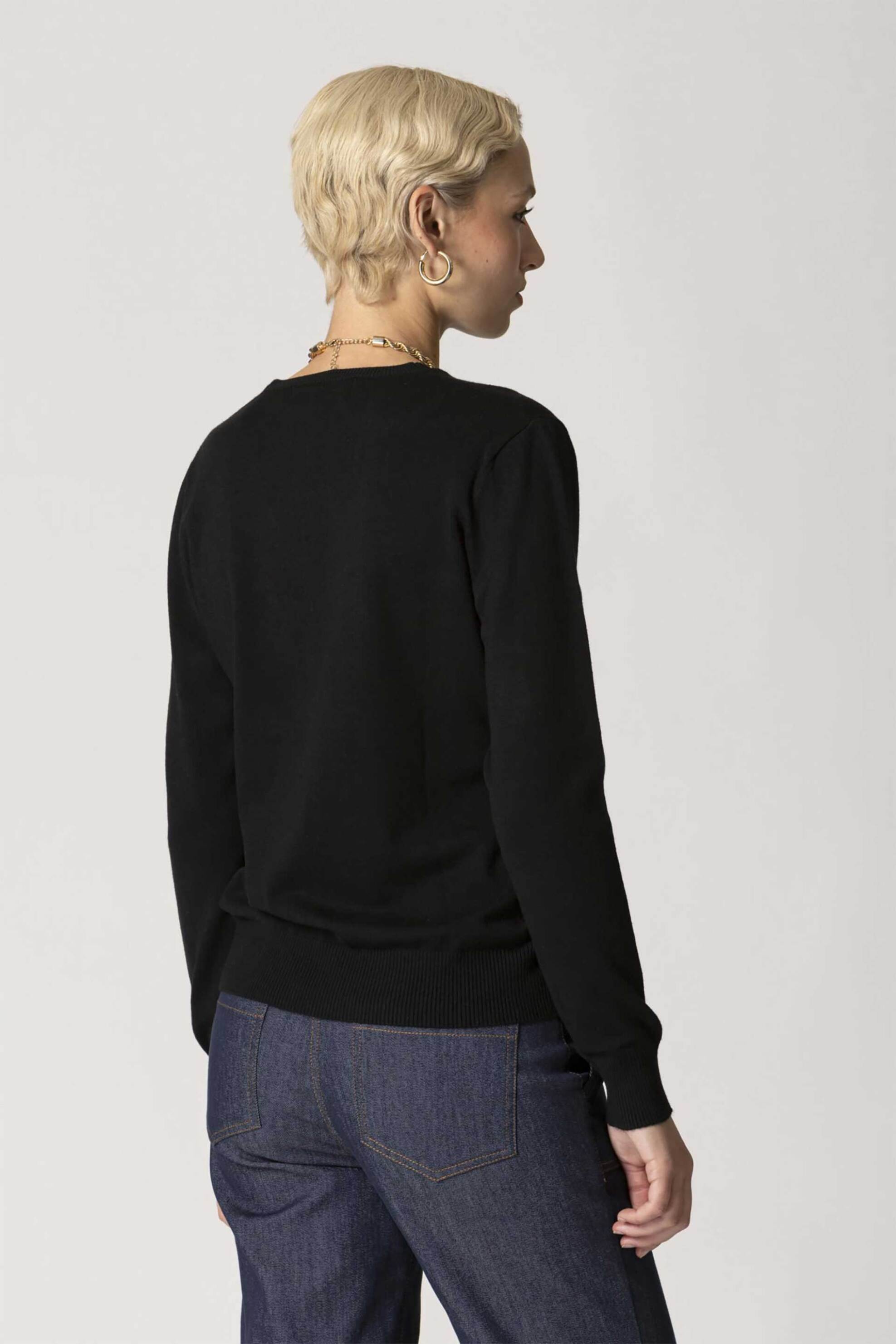 Billy Sabbado γυναικεία πλεκτή μπλούζα με v λαιμόκοψη - 4925267980 Μαύρο φωτογραφία