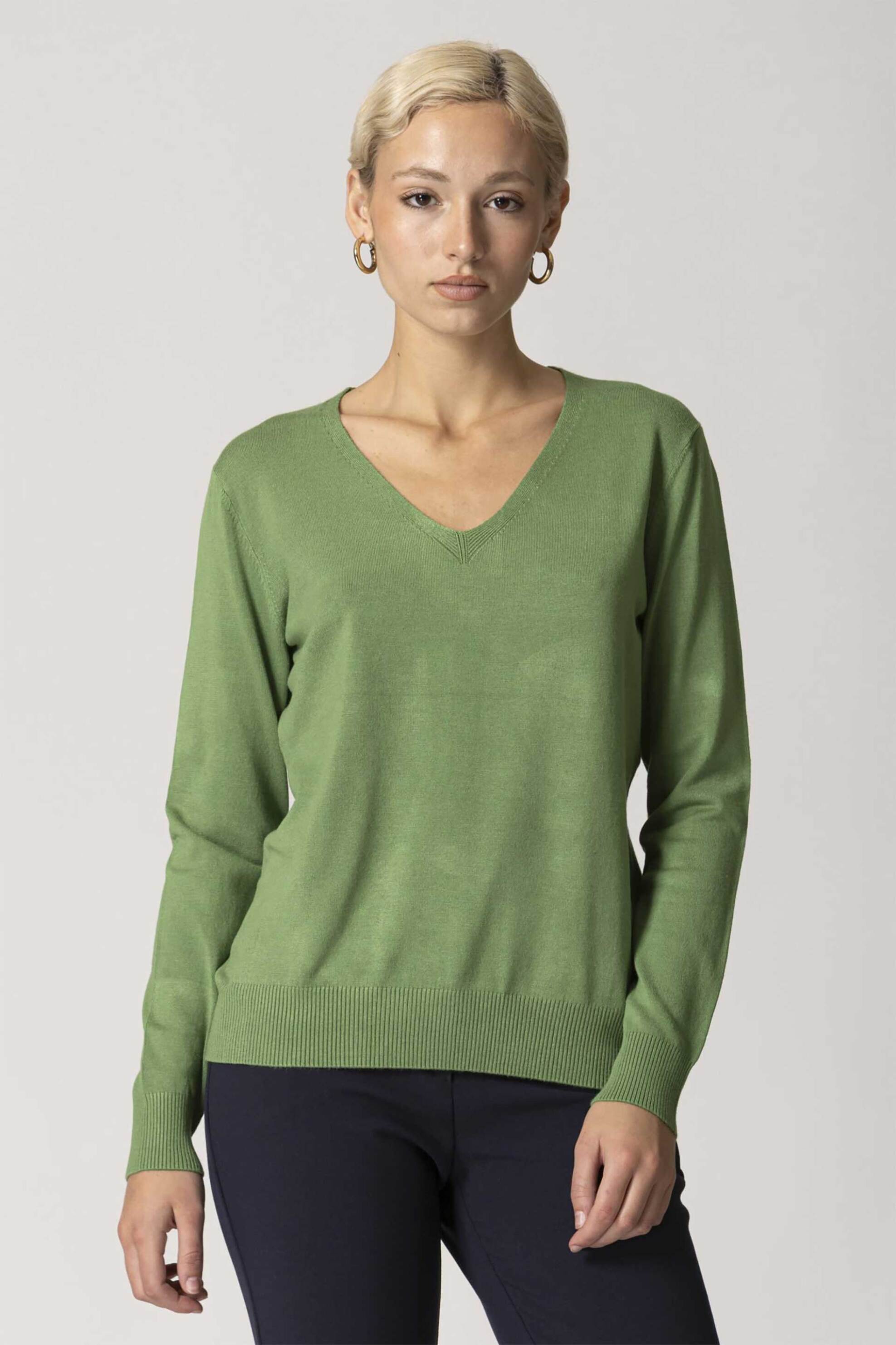 Billy Sabbado γυναικεία πλεκτή μπλούζα με v λαιμόκοψη - 4925267980 Πράσινο