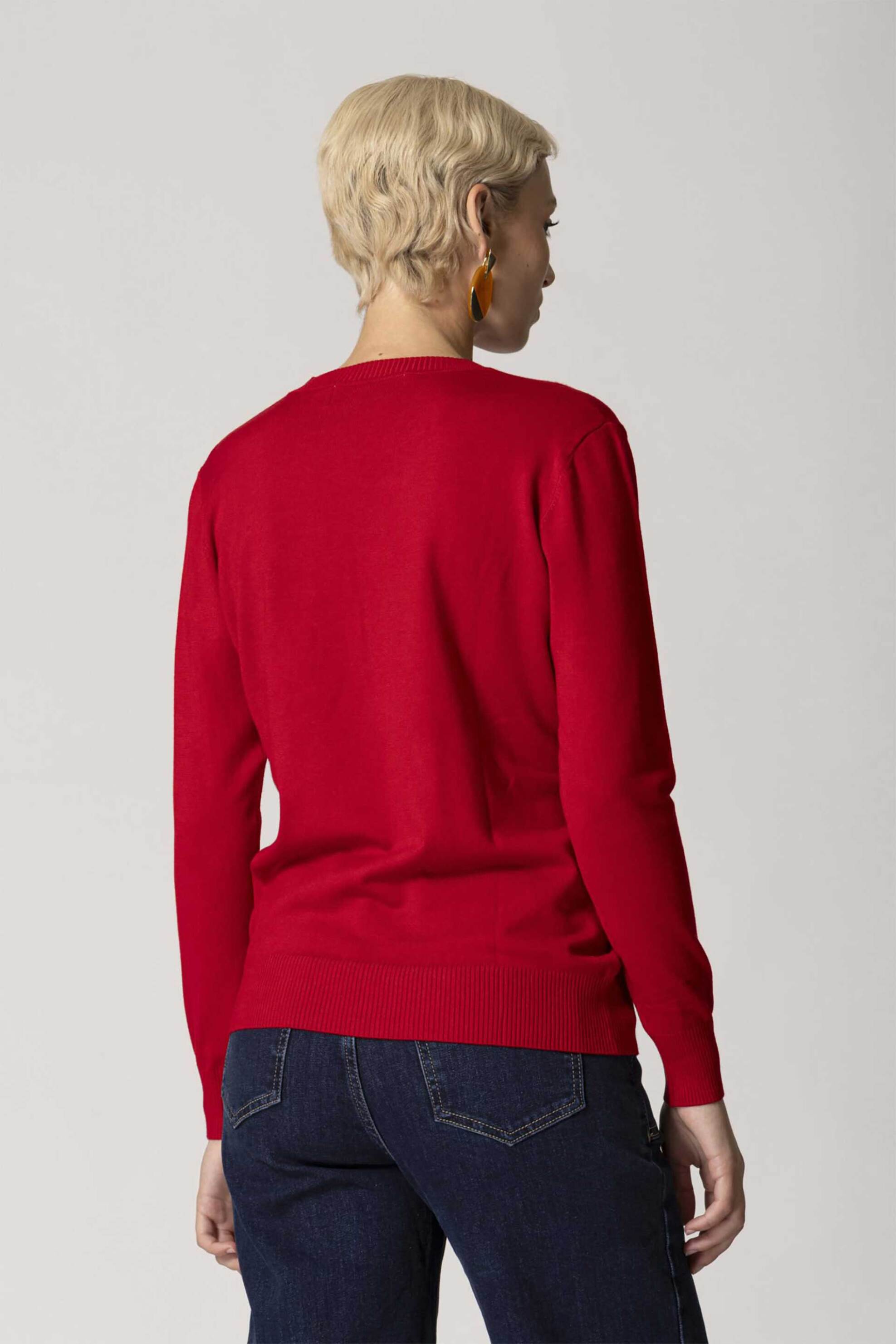 Billy Sabbado γυναικεία πλεκτή μπλούζα μονόχρωμη - 4925268099 Κόκκινο φωτογραφία