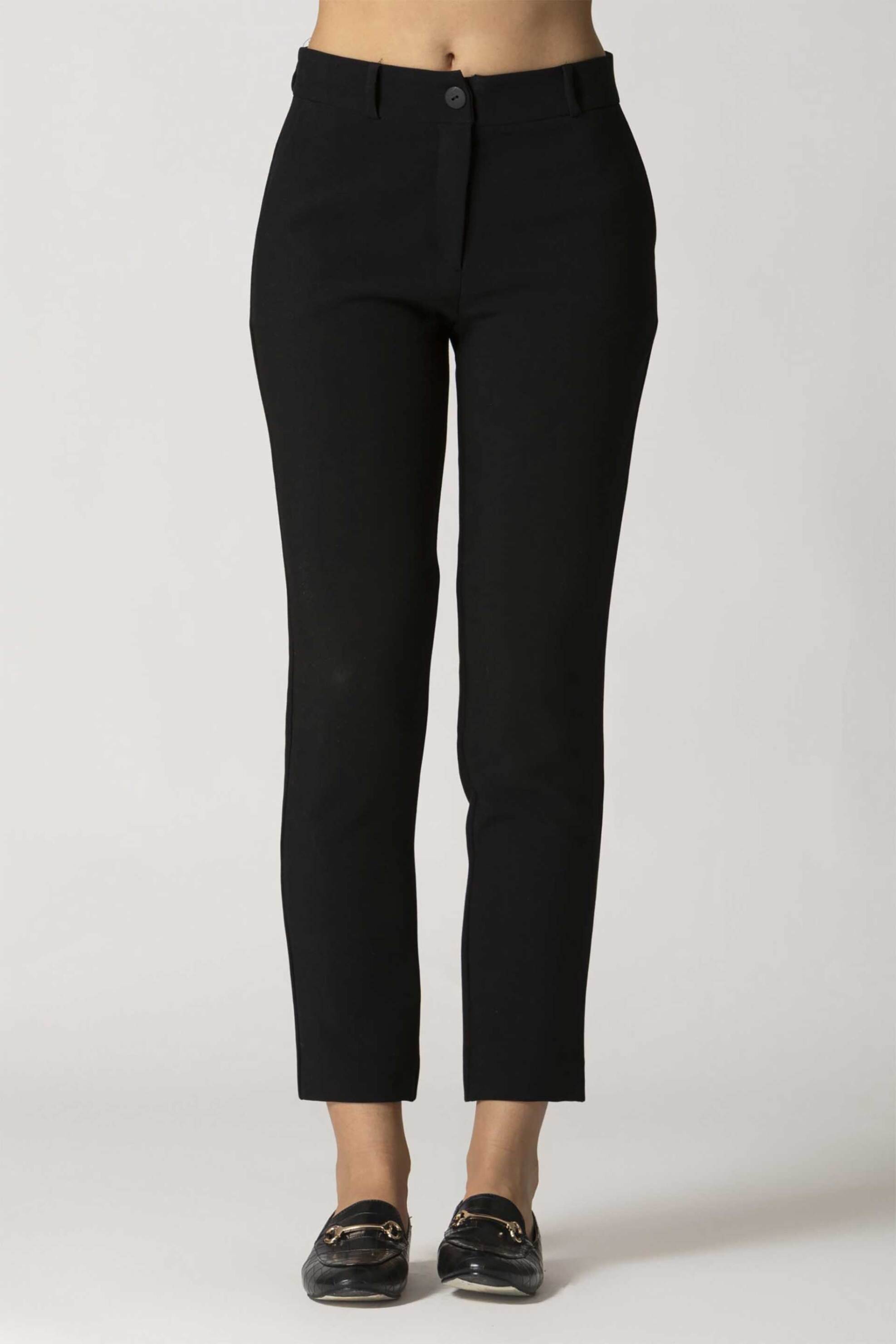 Billy Sabbado γυναικείο cropped παντελόνι μονόχρωμο - 0699414066 Μαύρο φωτογραφία