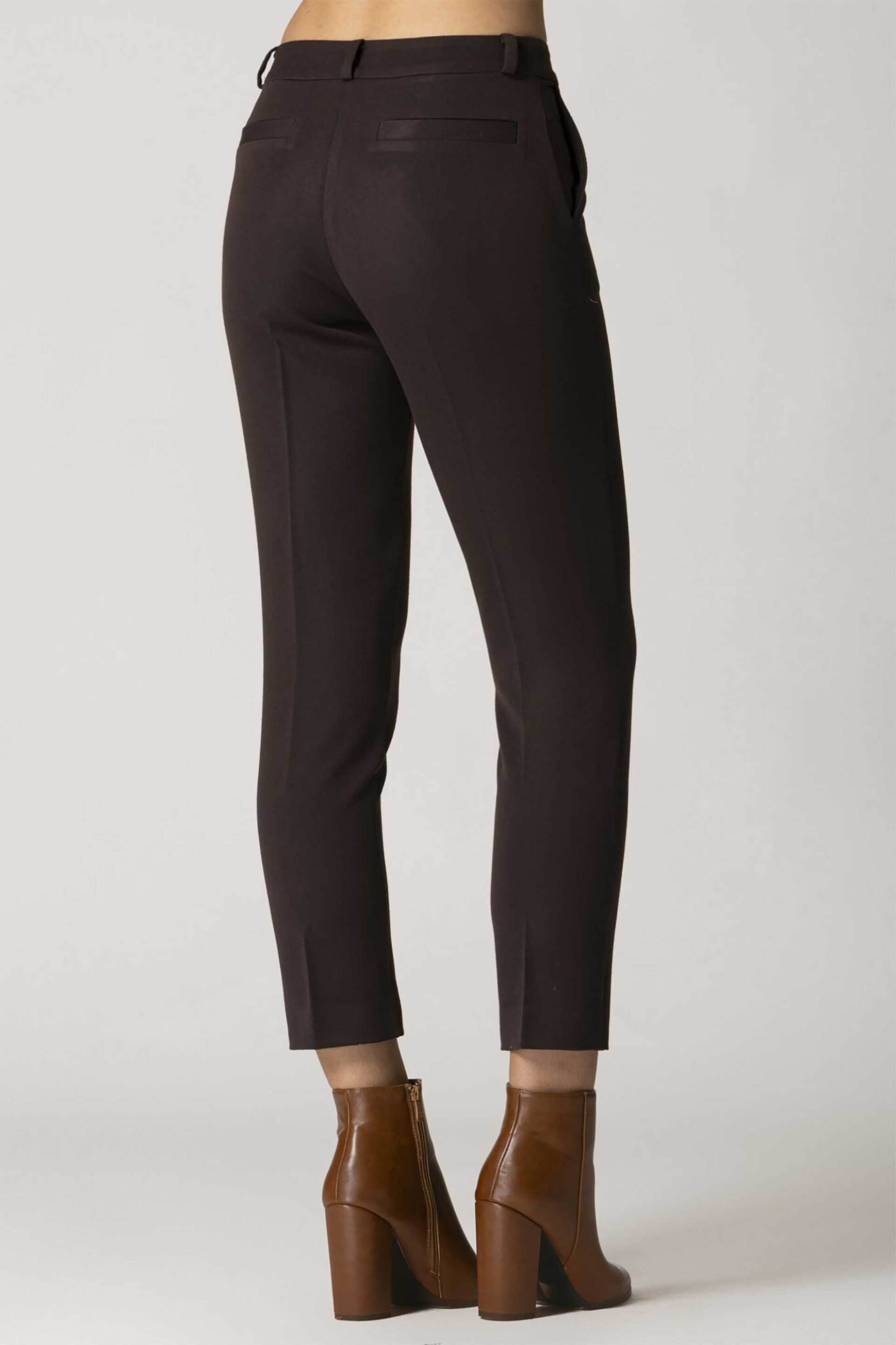 Billy Sabbado γυναικείο cropped παντελόνι μονόχρωμο - 0699414066 Καφέ φωτογραφία