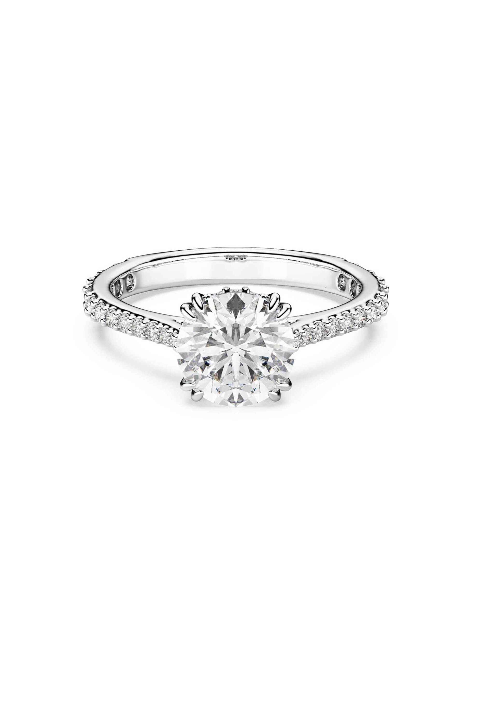 Swarovski γυναικείο δαχτυλίδι κοκτέιλ στρογγυλή κοπή, pavé, λευκό, φινίρισμα σε ασημένιο τόνο 