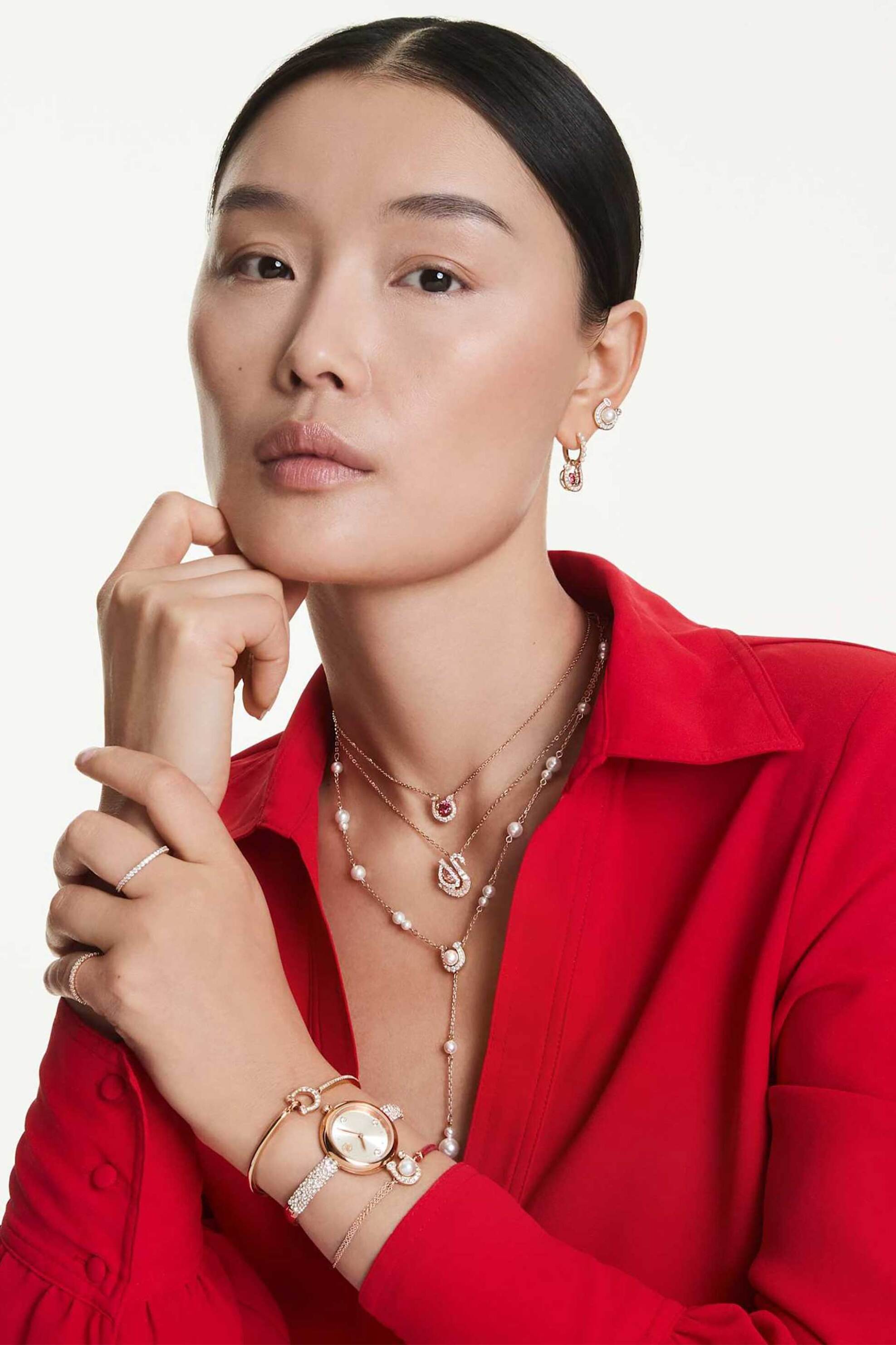 Swarovski Γυναικείο Δαχτυλίδι Στρογγυλή Κοπή Λευκό Φινίρισμα σε Ασημένιο Τόνο Matrix Vittore (52) - 5656300