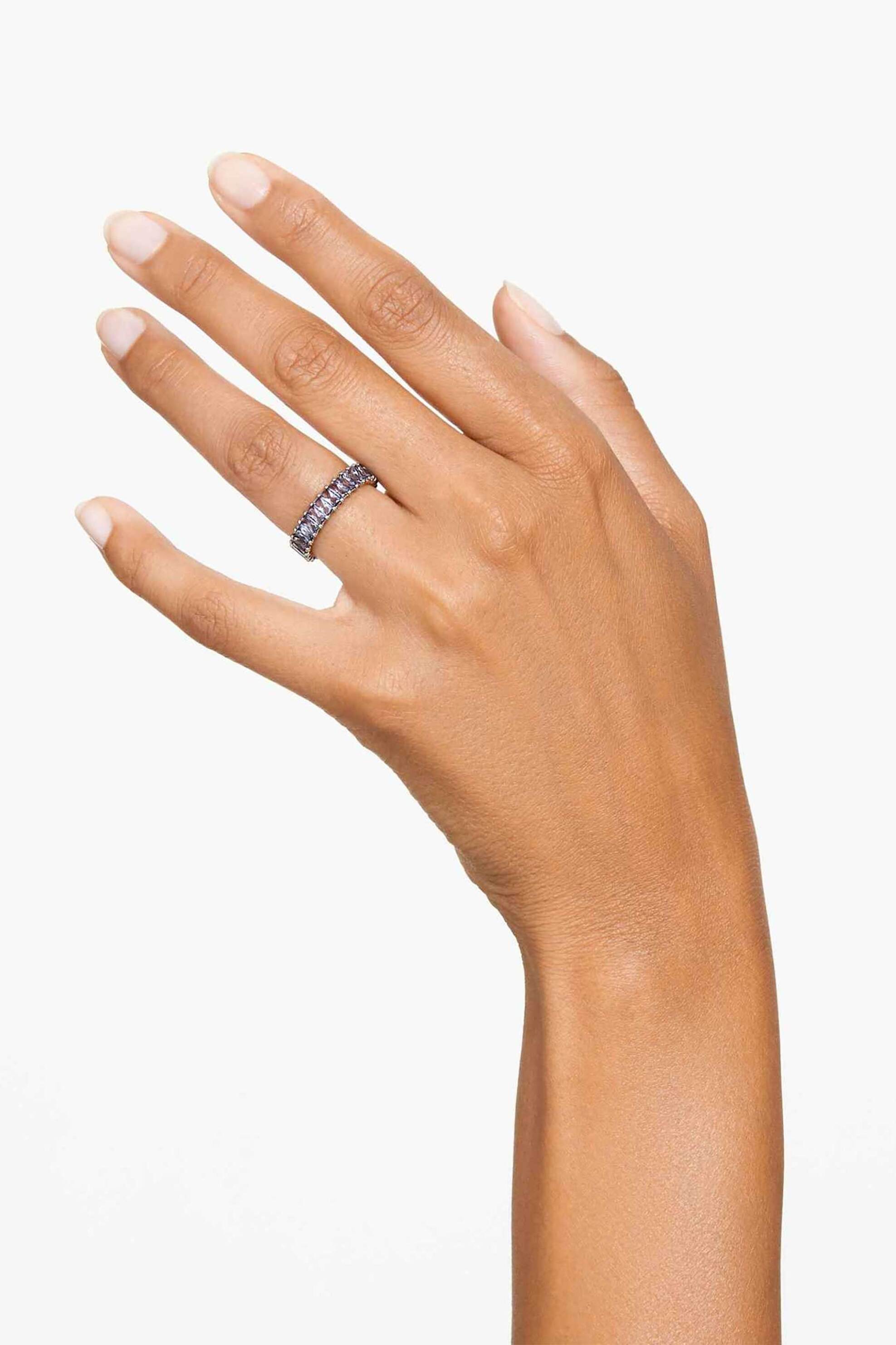 Swarovski Γυναικείο Δαχτυλίδι Κοπή Baguette Γκρι Επιμετάλλωση Ρουθηνίου Matrix (52) - 5648917