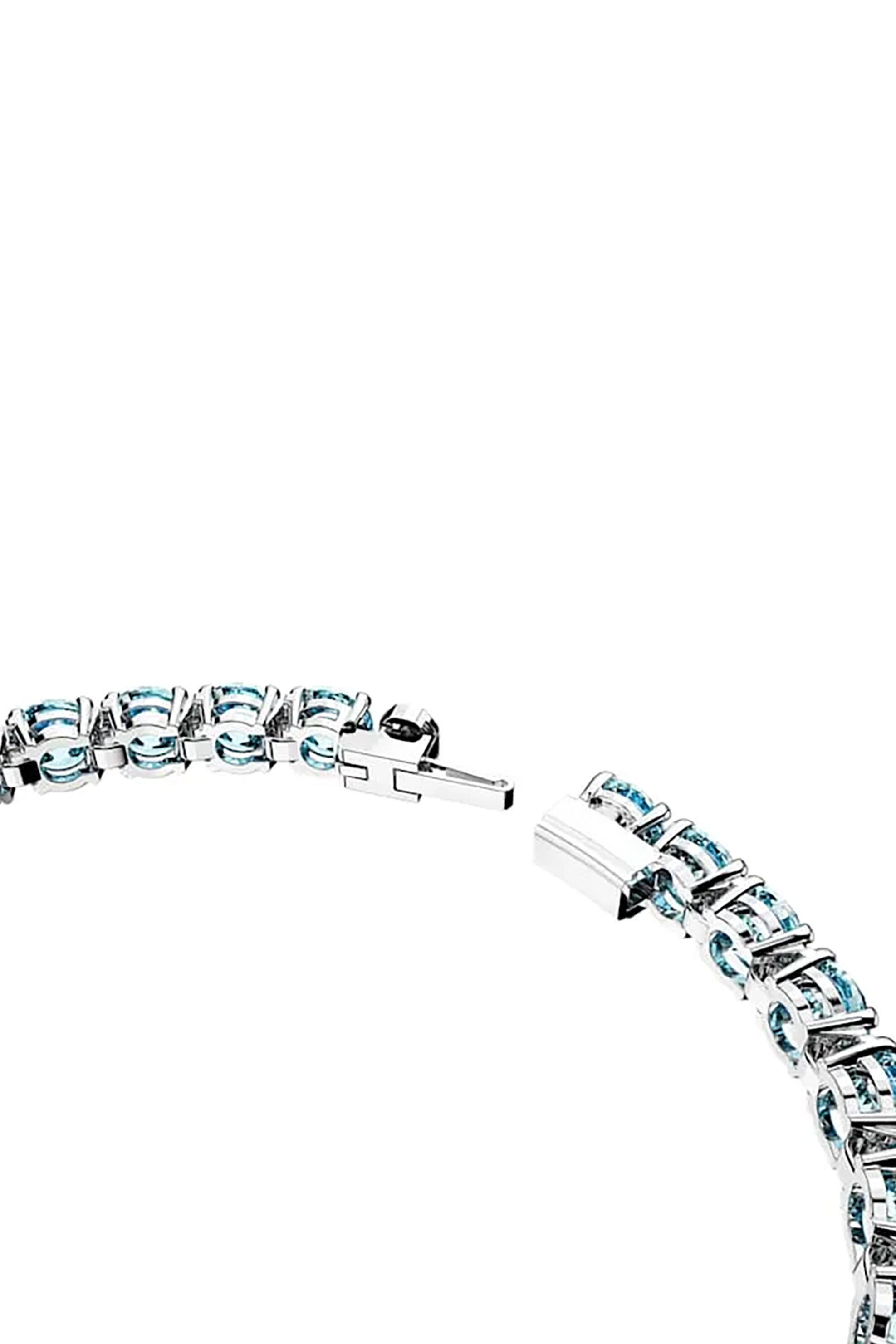 Swarovski γυναικείο βραχιόλι, στρογγυλή κοπή, μπλε, επιμετάλλωση ροδίου "Matrix Tennis" - 5648928 φωτογραφία