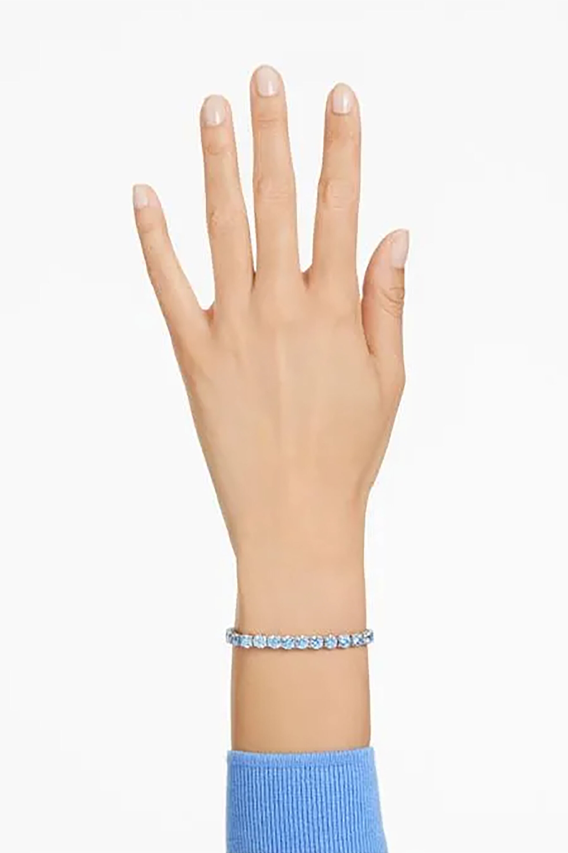 Swarovski γυναικείο βραχιόλι, στρογγυλή κοπή, μπλε, επιμετάλλωση ροδίου "Matrix Tennis" - 5648928 φωτογραφία