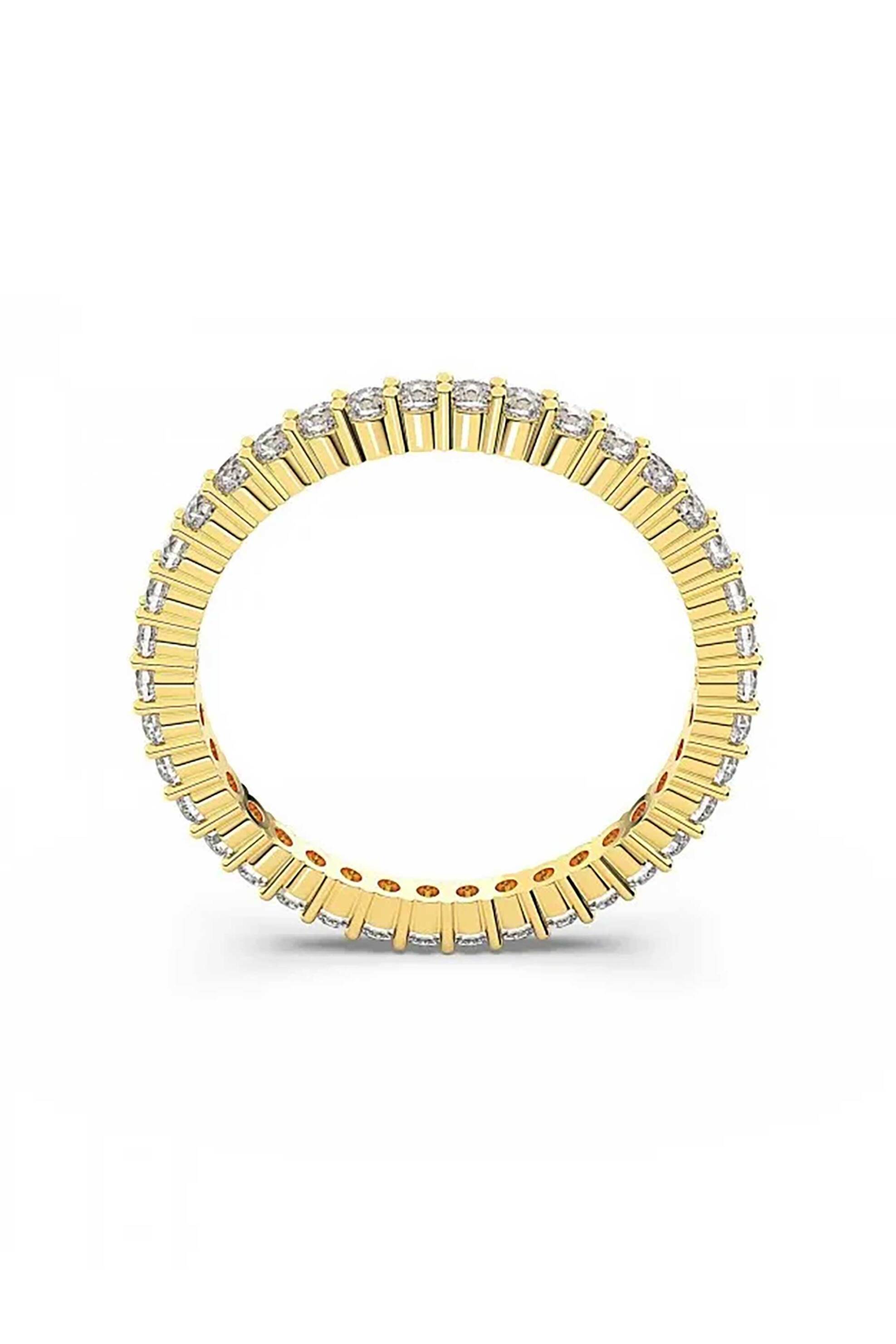 Swarovski γυναικείο δαχτυλίδι στρογγυλή κοπή, λευκό, φινίρισμα σε χρυσό τόνο "Matrix Vittore" (58) - 5656295 φωτογραφία