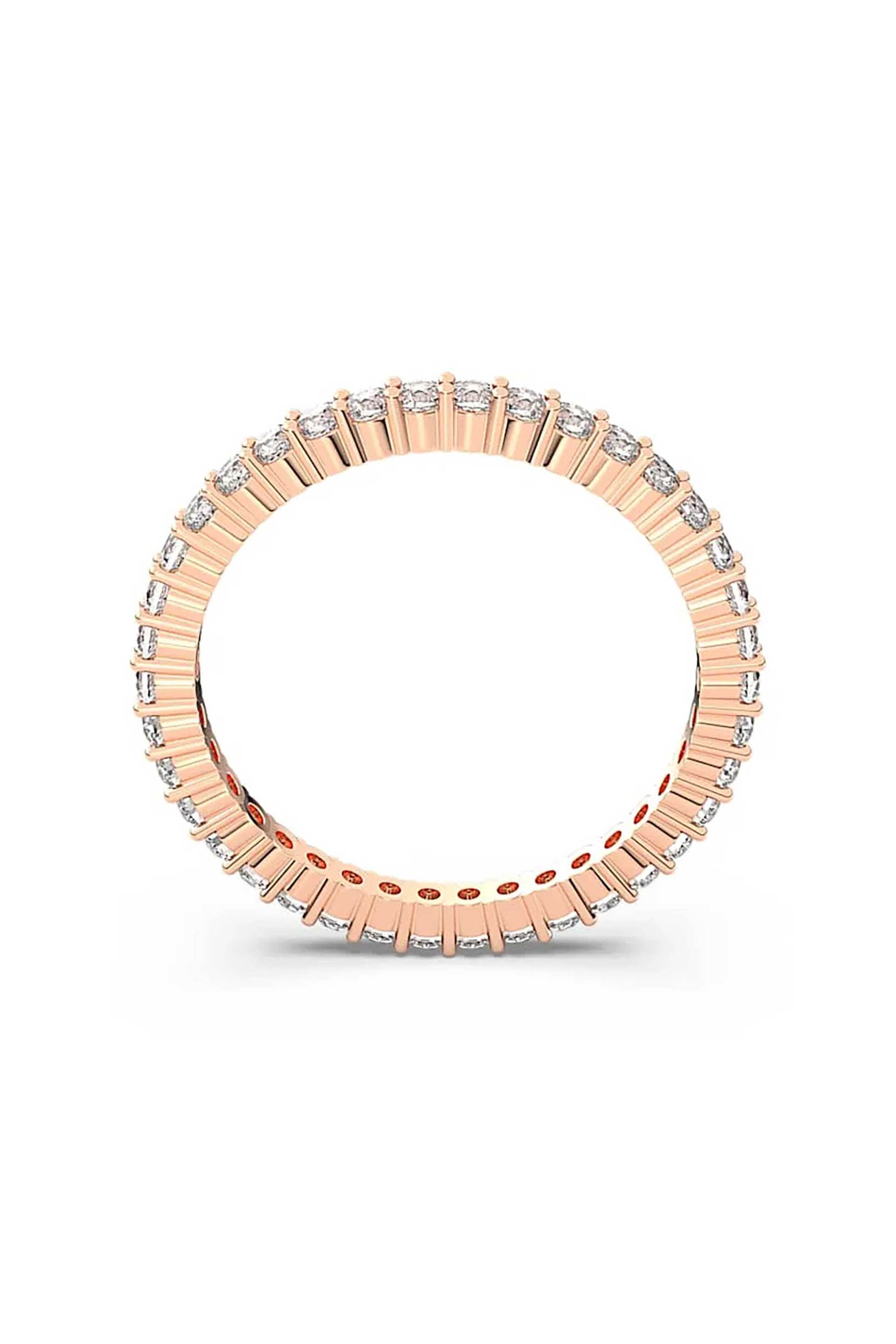 Swarovski γυναικείο δαχτυλίδι στρογγυλή κοπή, λευκό, φινίρισμα σε σαμπανί τόνο "Matrix Vittore" (58) - 5656301 φωτογραφία