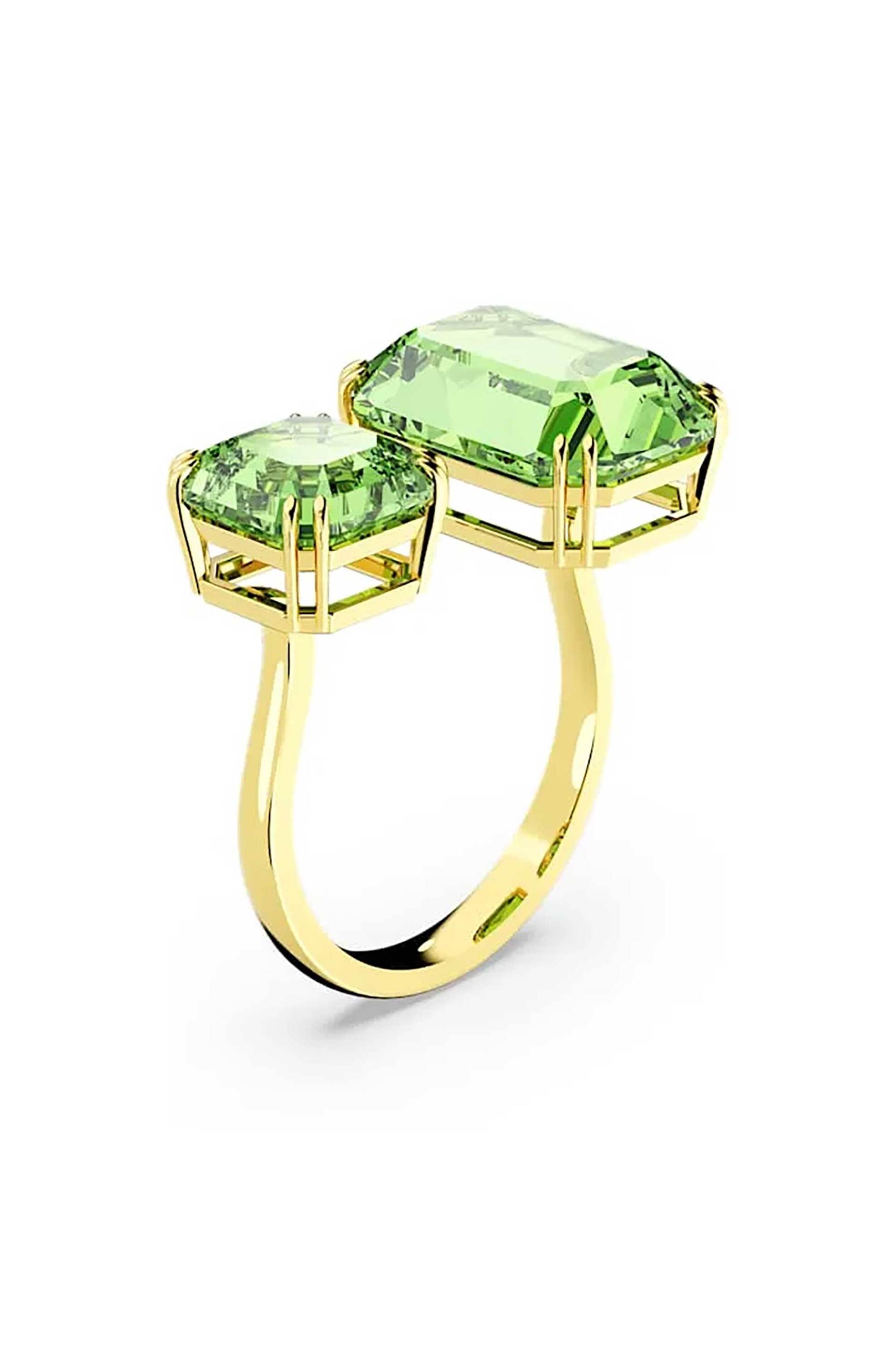 Swarovski γυναικείο ανοιχτό δαχτυλίδι, οκταγωνική κοπή, επιμετάλλωση σε χρυσό τόνο (52) - 5619626