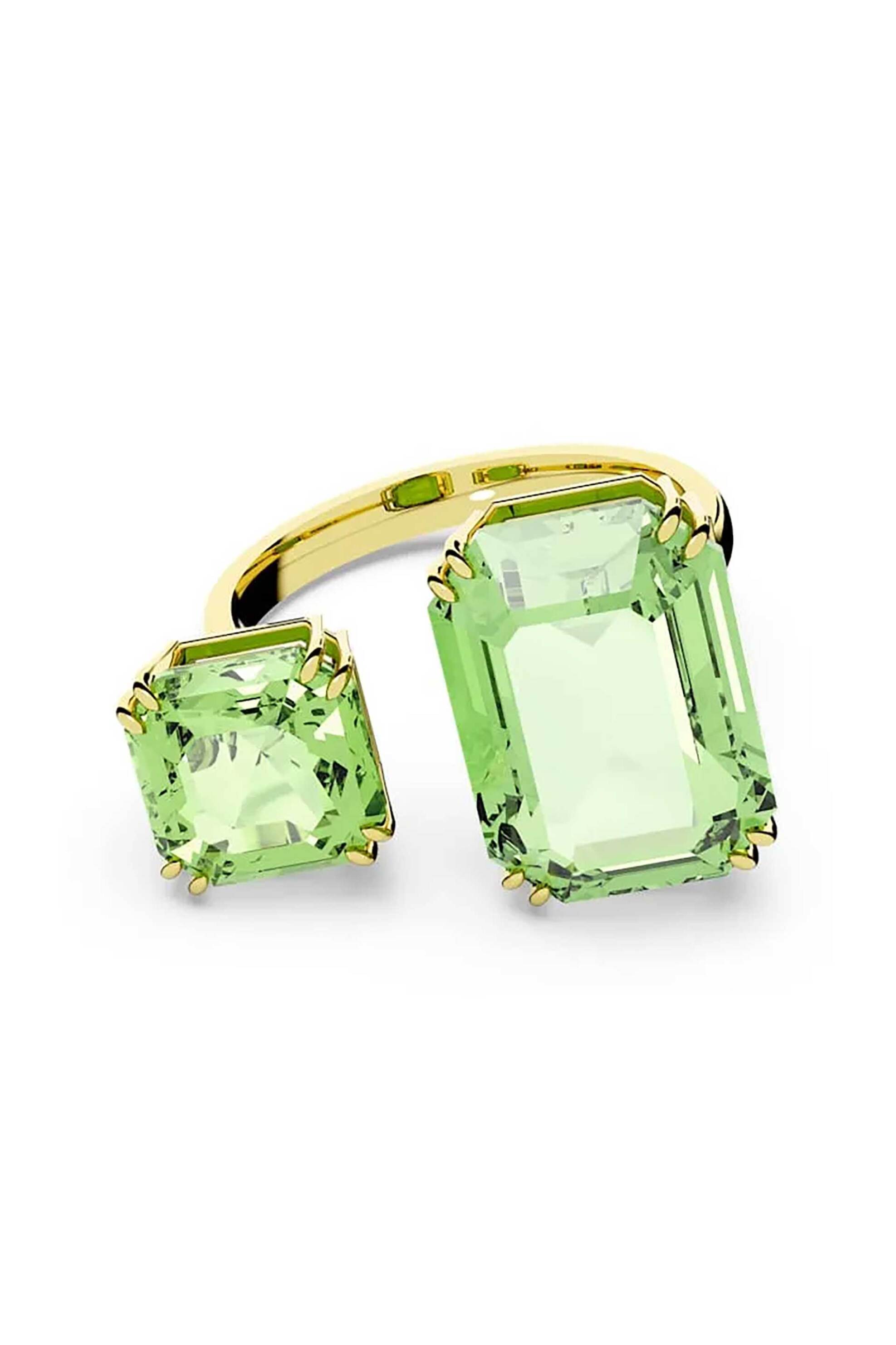 Swarovski γυναικείο ανοιχτό δαχτυλίδι, οκταγωνική κοπή, επιμετάλλωση σε χρυσό τόνο (52) - 5619626