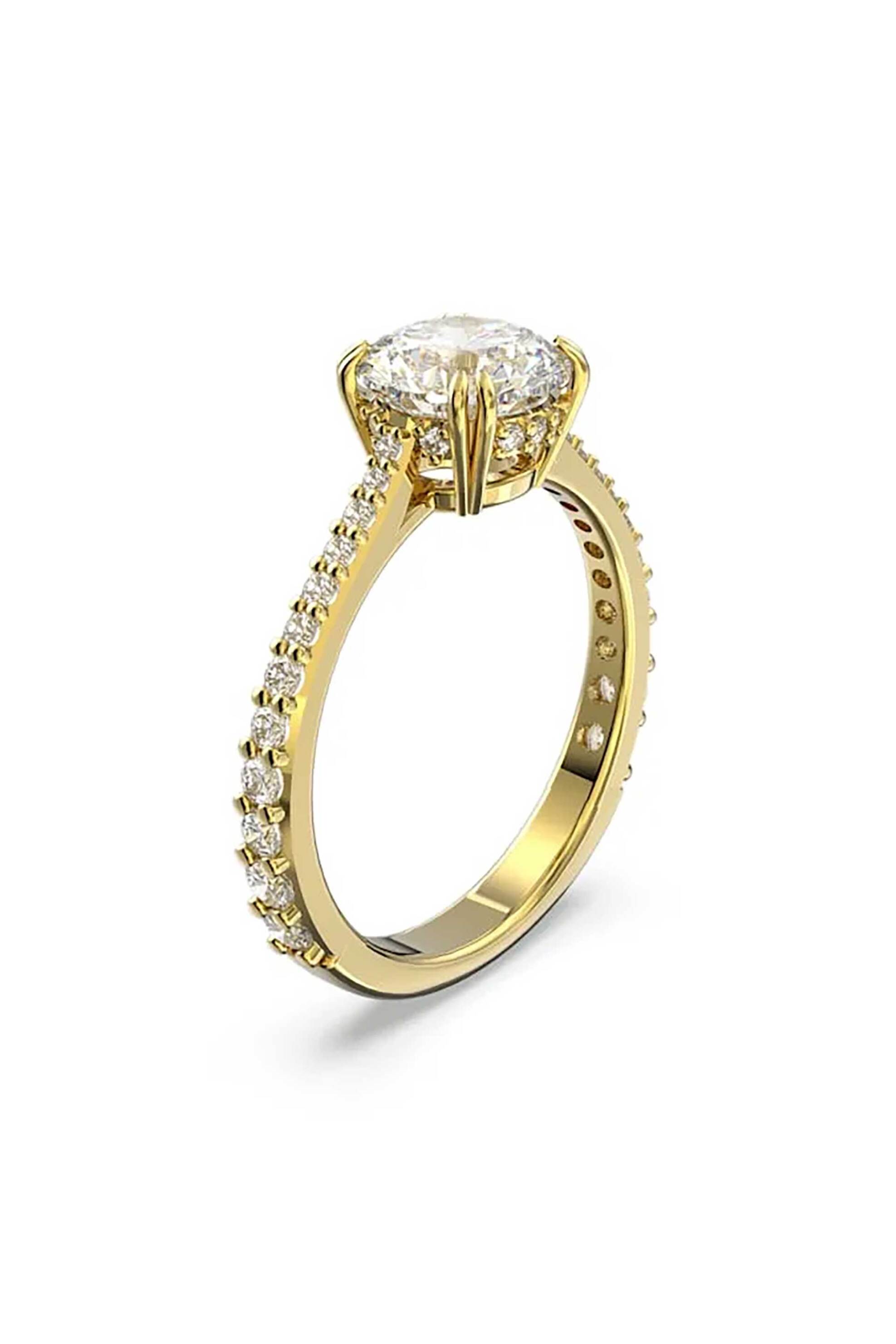 SWAROVSKI Swarovski γυναικείο δαχτυλίδι κοκτέιλ στρογγυλή κοπή, pavé, λευκό, επιμετάλλωση ροδίου "Stilla" (50) - 5642619