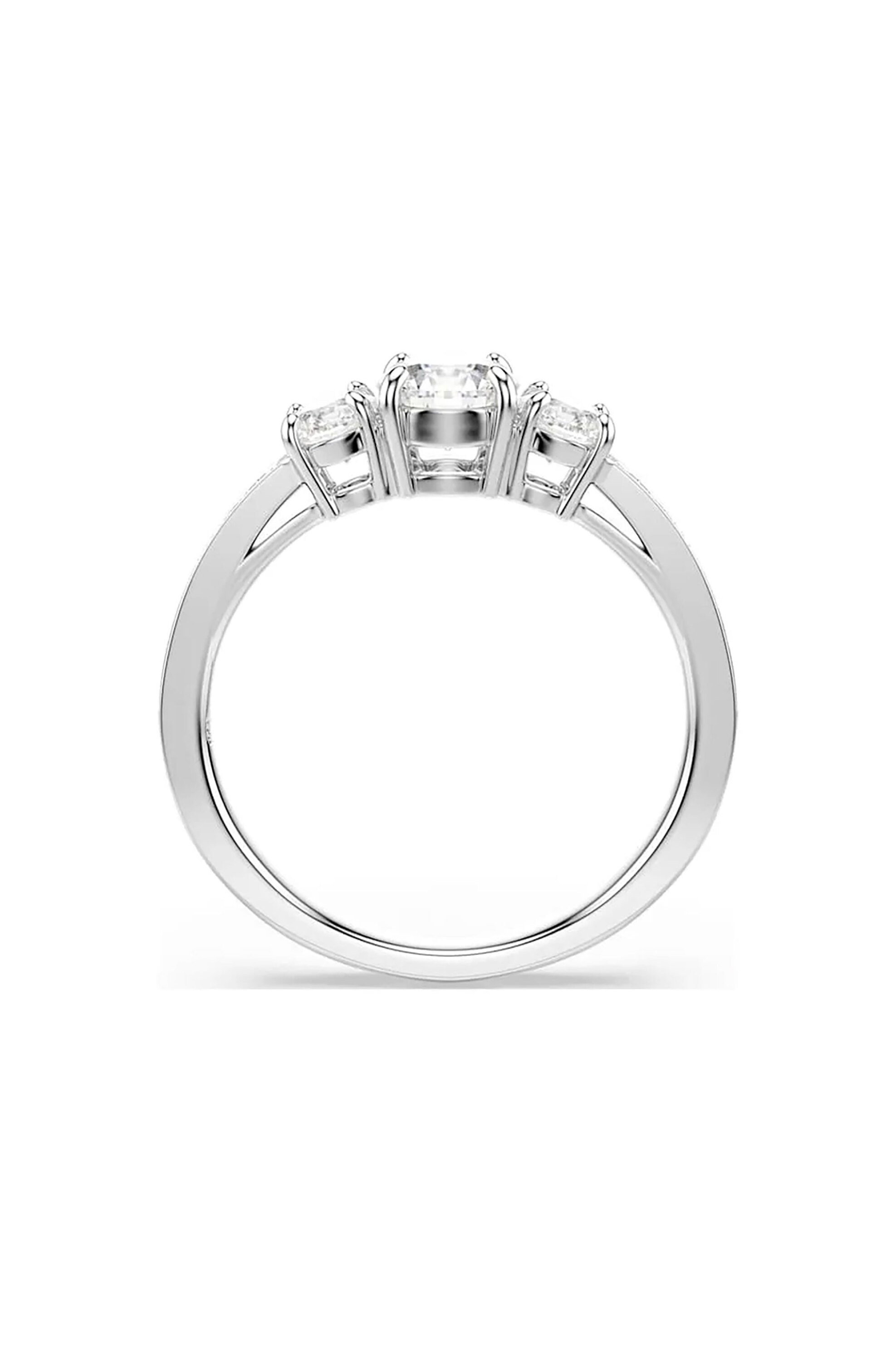 Swarovski Γυναικείο Δαχτυλίδι Στρογγυλή Κοπή Λευκό Φινίρισμα σε Ασημένιο Τόνο Stilla Attract (58) - 5656291