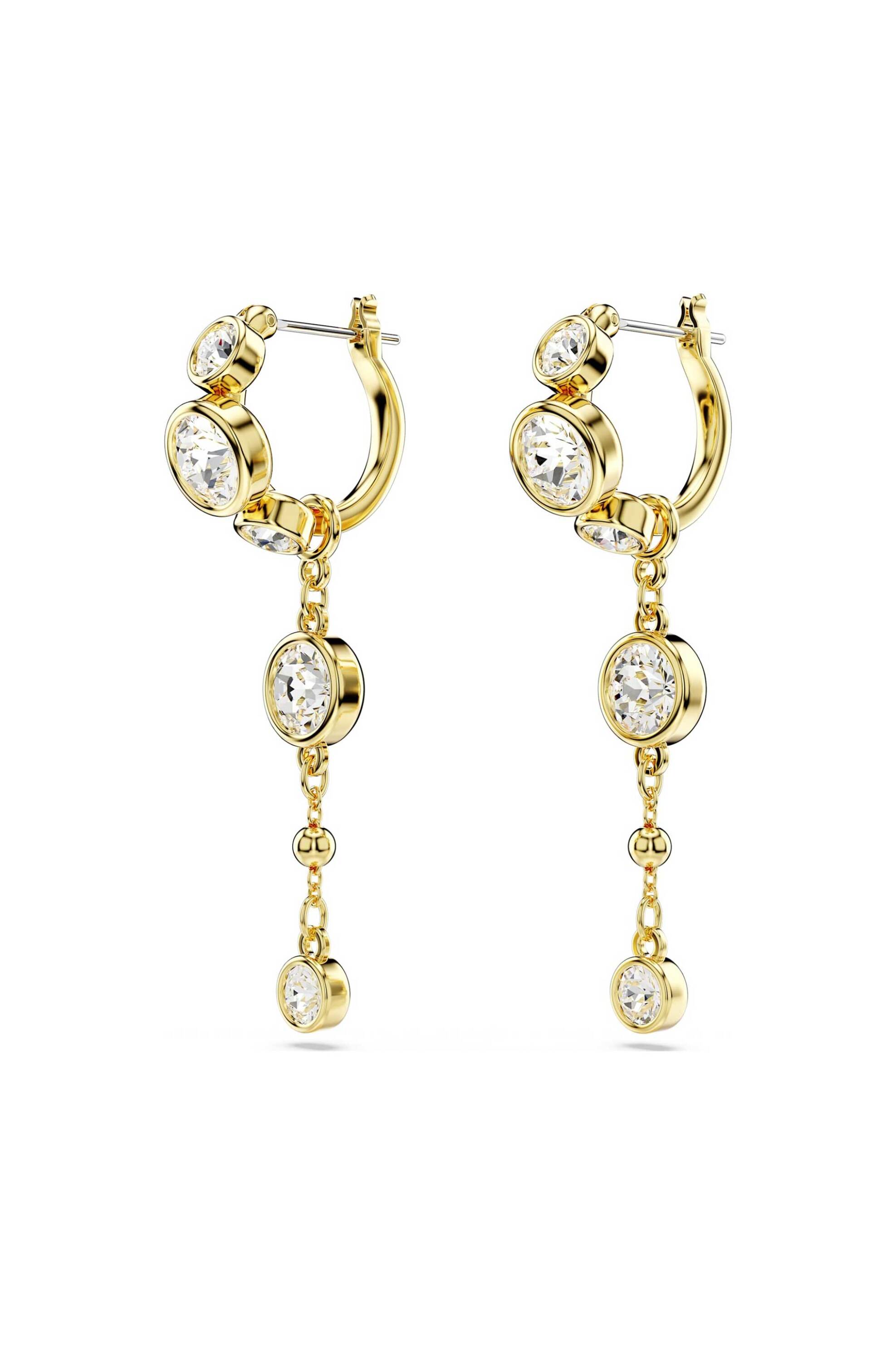 SWAROVSKI Swarovski γυναικεία σκουλαρίκια-σταγόνα στρογγυλή κοπή, λευκά, φινίρισμα από διάφορα μέταλλα "Imber" - 5680097 - 2
