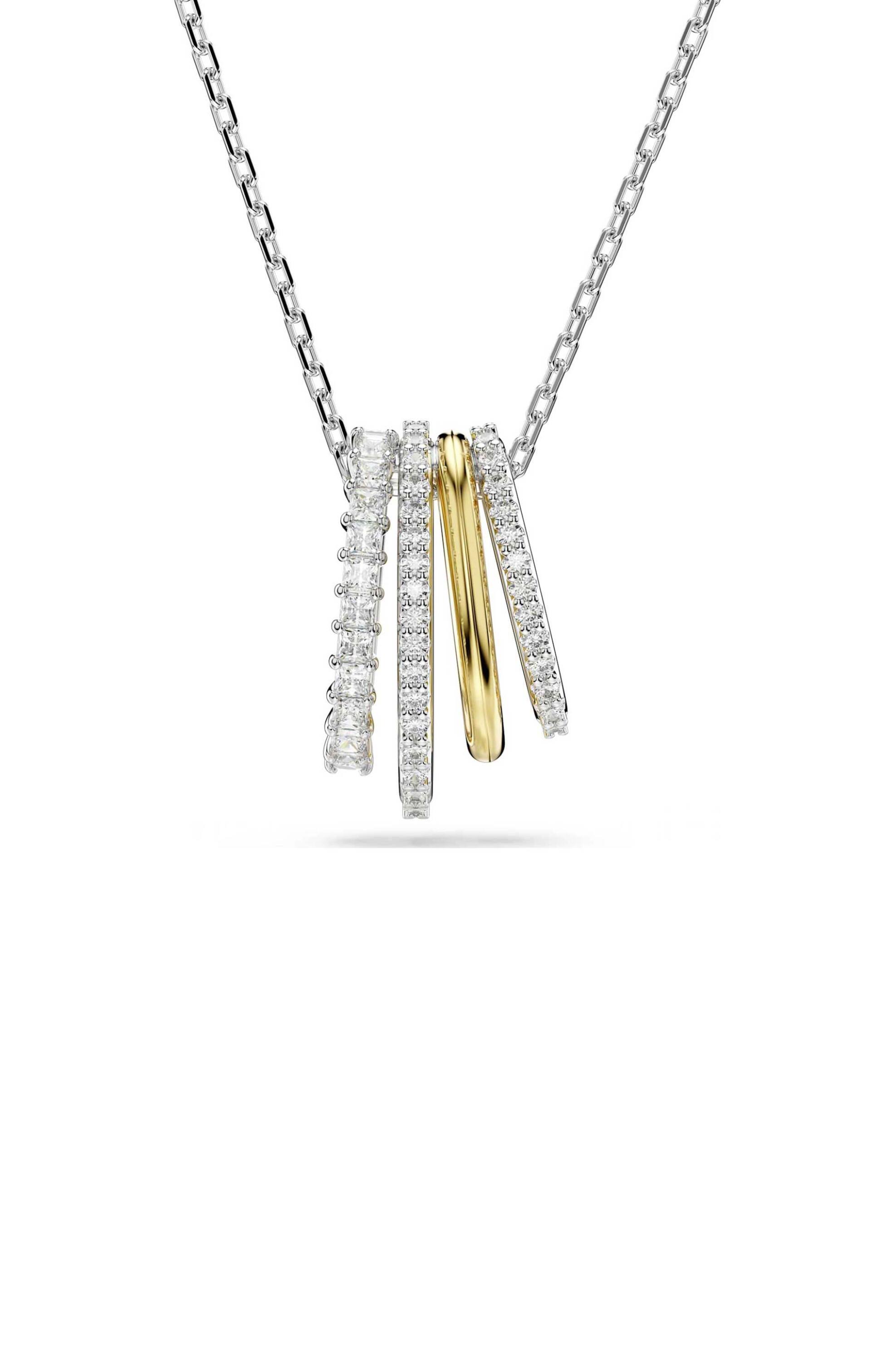 Swarovski γυναικείο μενταγιόν μίξη κοπών, λευκό, φινίρισμα από διάφορα μέταλλα "Hyperbola" - 5696626