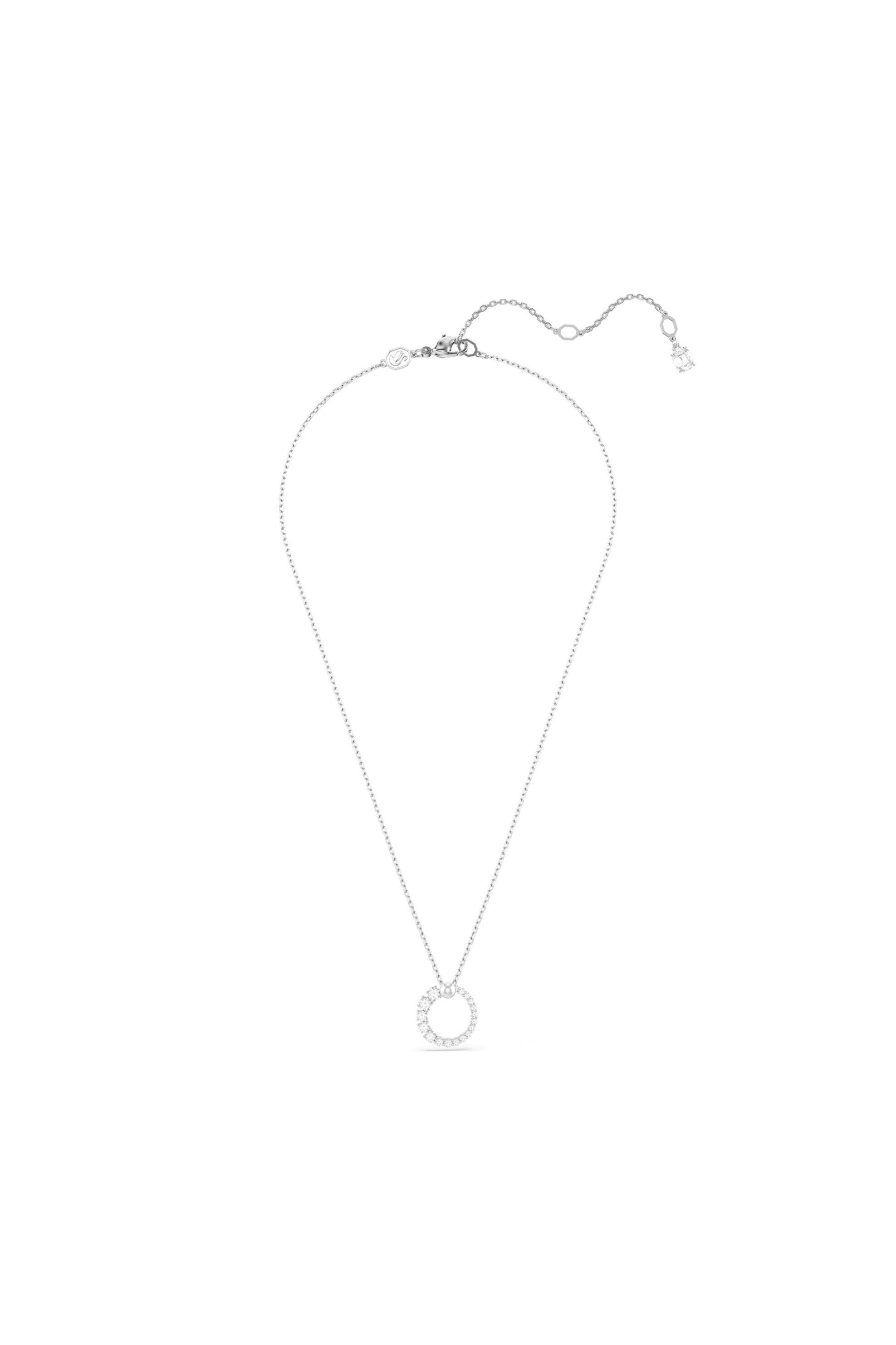 Swarovski γυναικείο μενταγιόν crystal pearl, στρογγυλή κοπή, λευκό, επιμετάλλωση ροδίου 