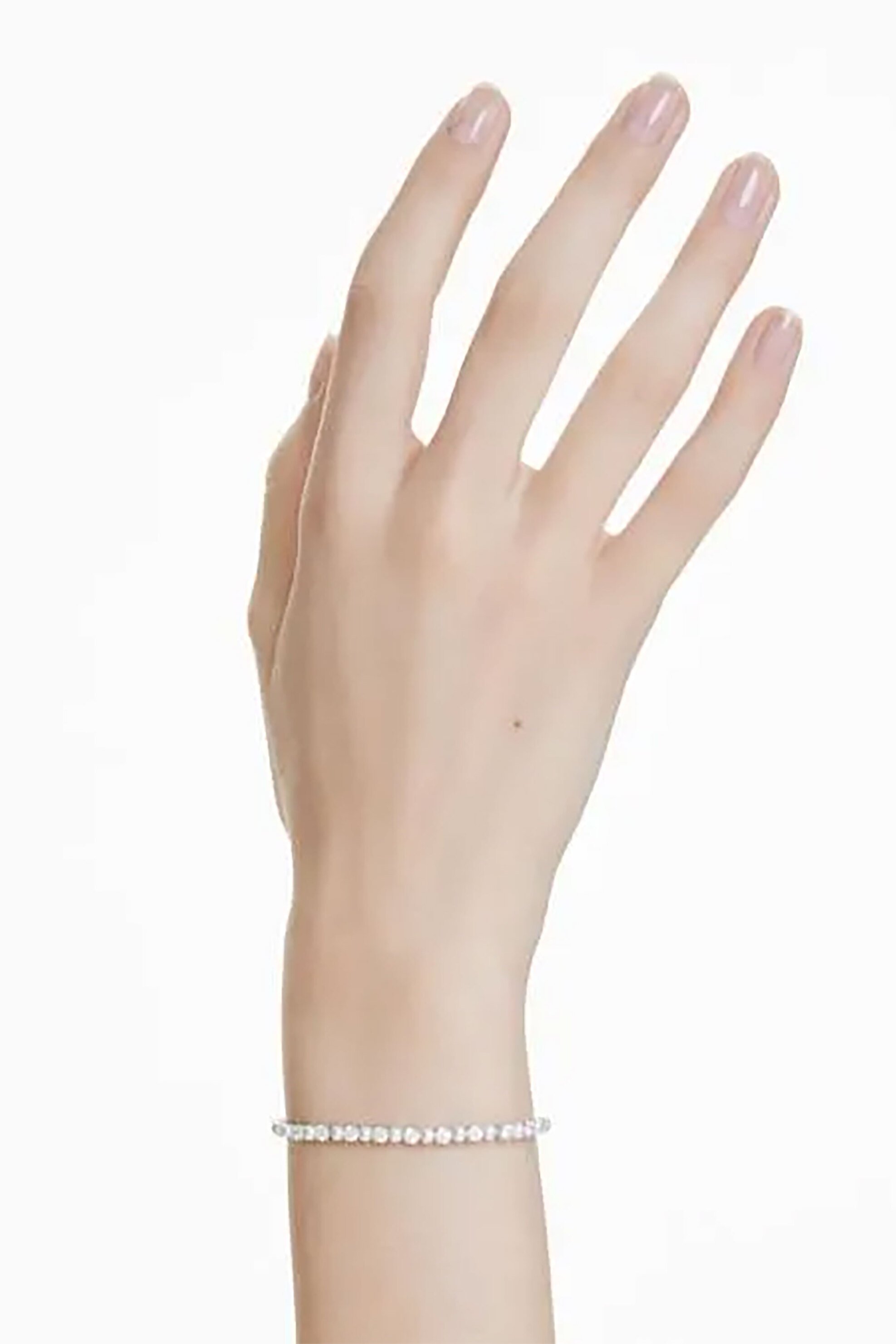 Swarovski Γυναικείο Βραχιόλι Crystal Pearl Στρογγυλή Κοπή Λευκό Επιμετάλλωση Ροδίου Matrix - 5689633