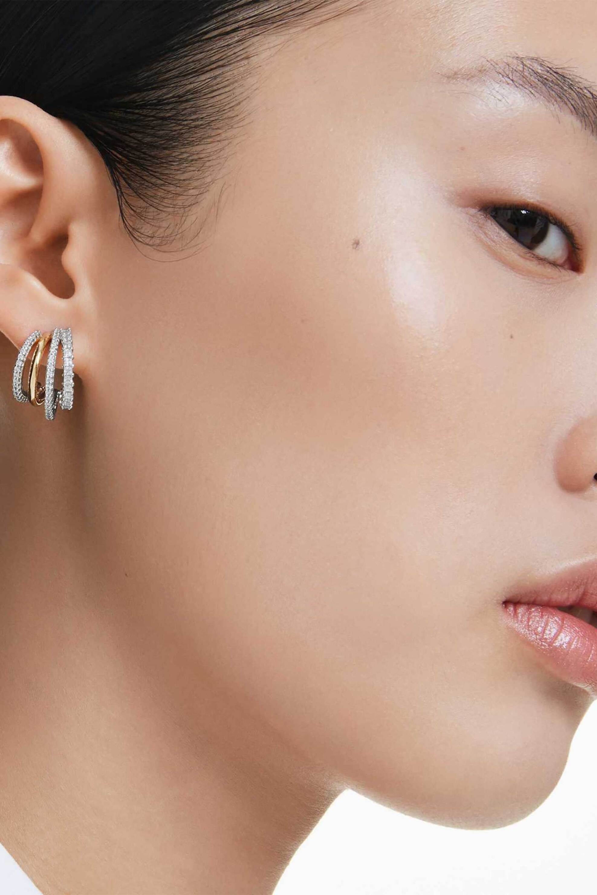 Swarovski Γυναικείοι Κρίκοι Μίξη Κοπών Μίνι Λευκά Φινίρισμα από Διάφορα Μέταλλα Hyperbola - 5689718