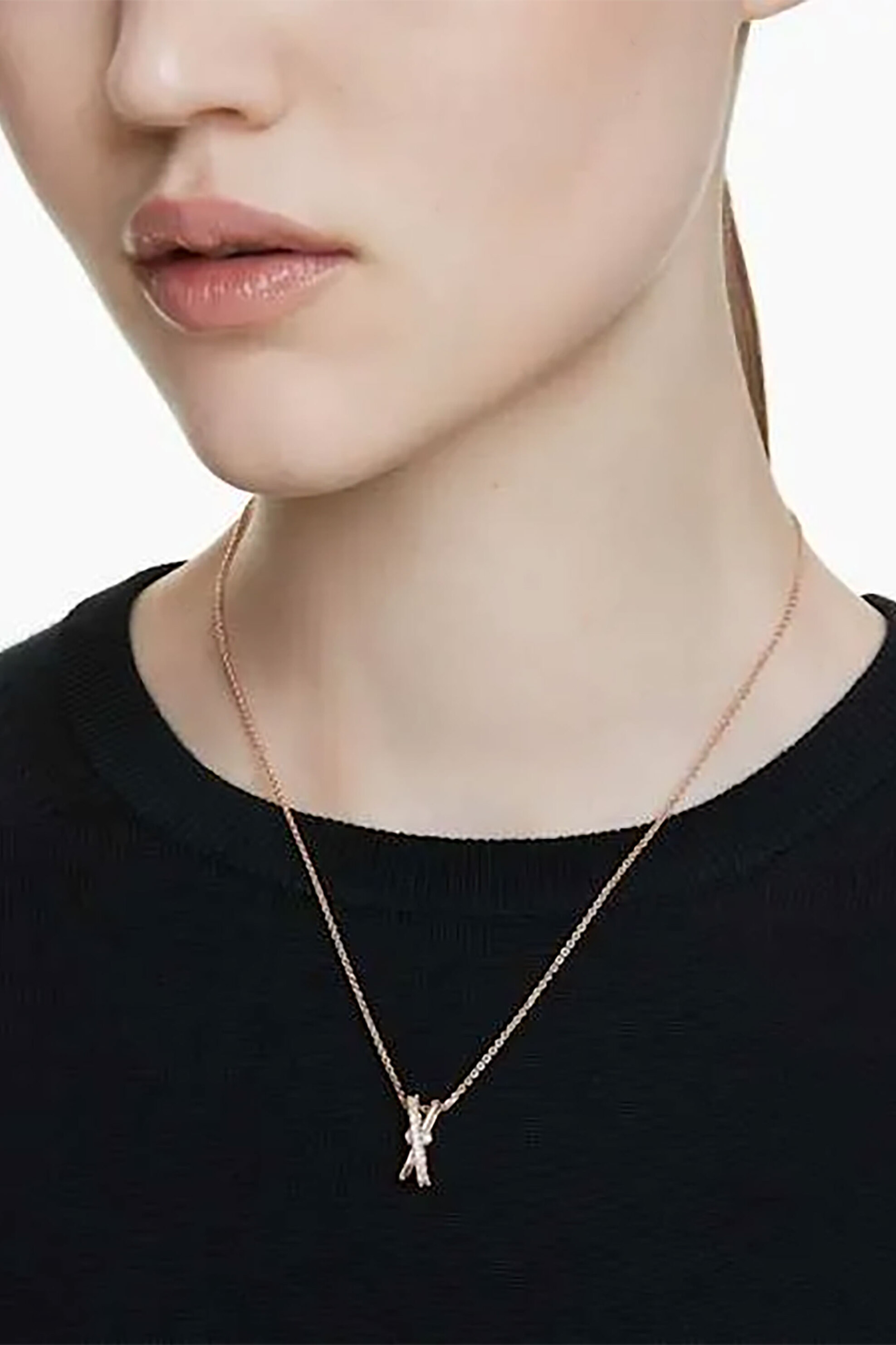 Swarovski γυναικείο μενταγιόν, μείξη κοπών, σπιράλ, λευκό, επιμετάλλωση σε ροζ χρυσαφί τόνο "Hyperbola" - 5689788 φωτογραφία