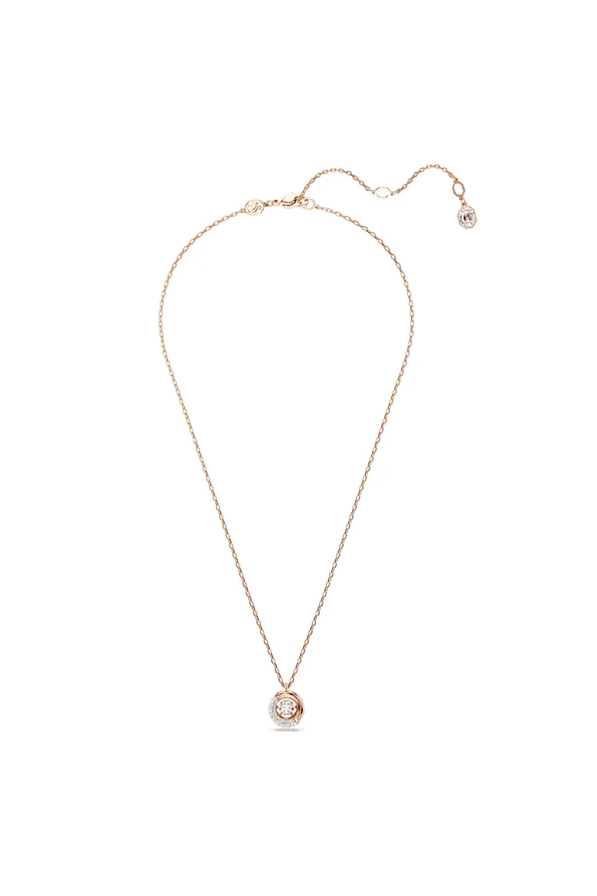 Swarovski γυναικείο μενταγιόν, στρογγυλή κοπή, λευκό, επιμετάλλωση σε ροζ χρυσαφί τόνο "Dextera" - 5692257 φωτογραφία