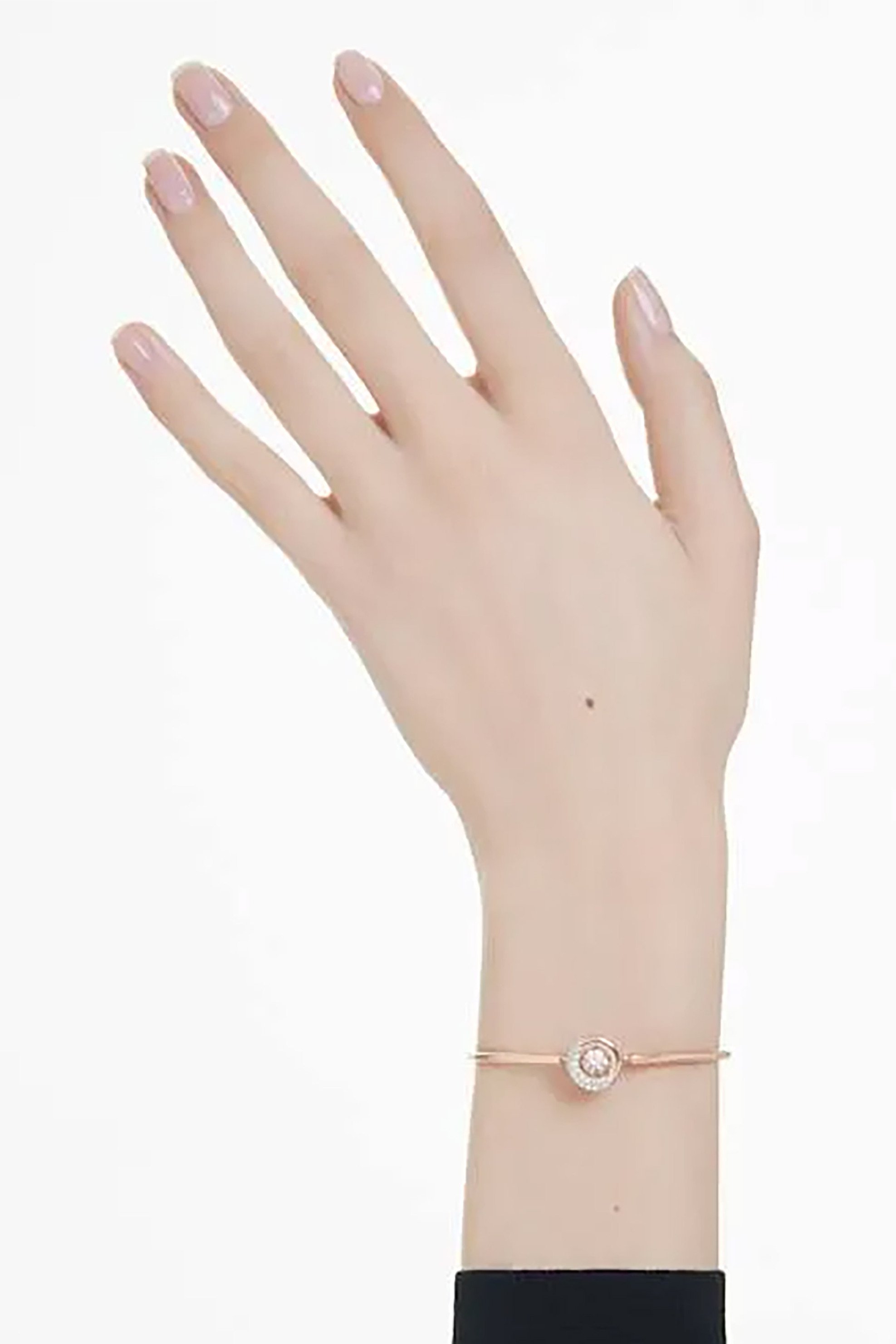Swarovski Γυναικείο Άκαμπτο Βραχίολι Στρογγυλή Κοπή Λευκό Επιμετάλλωση σε Ροζ Χρυσαφί Τόνο Dextera - 5692259