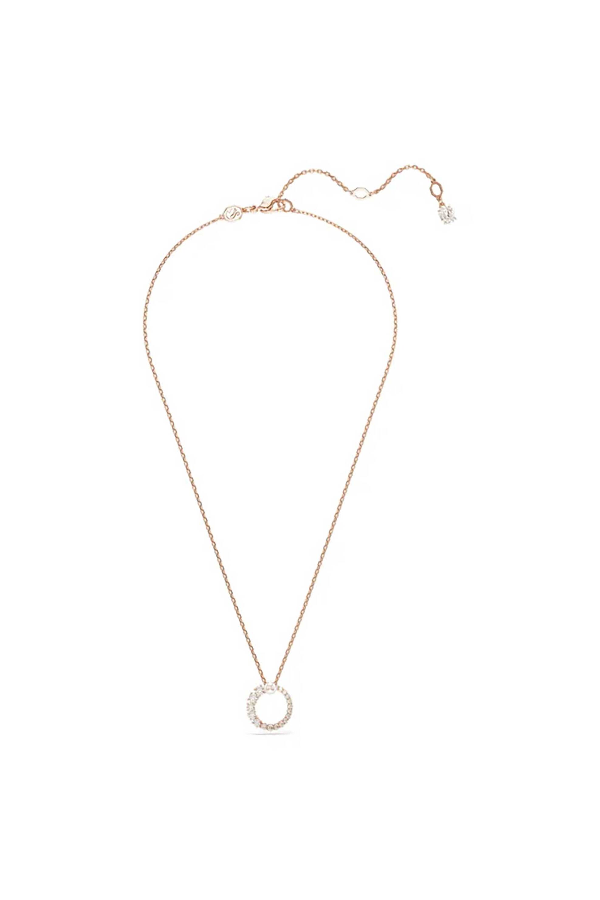 Swarovski γυναικείο μενταγίον, crystal pearl, στρογγυλή κοπή, λευκό, επιμετάλλωση σε ροζ χρυσαφί τόνο "Matrix" - 5692265 φωτογραφία