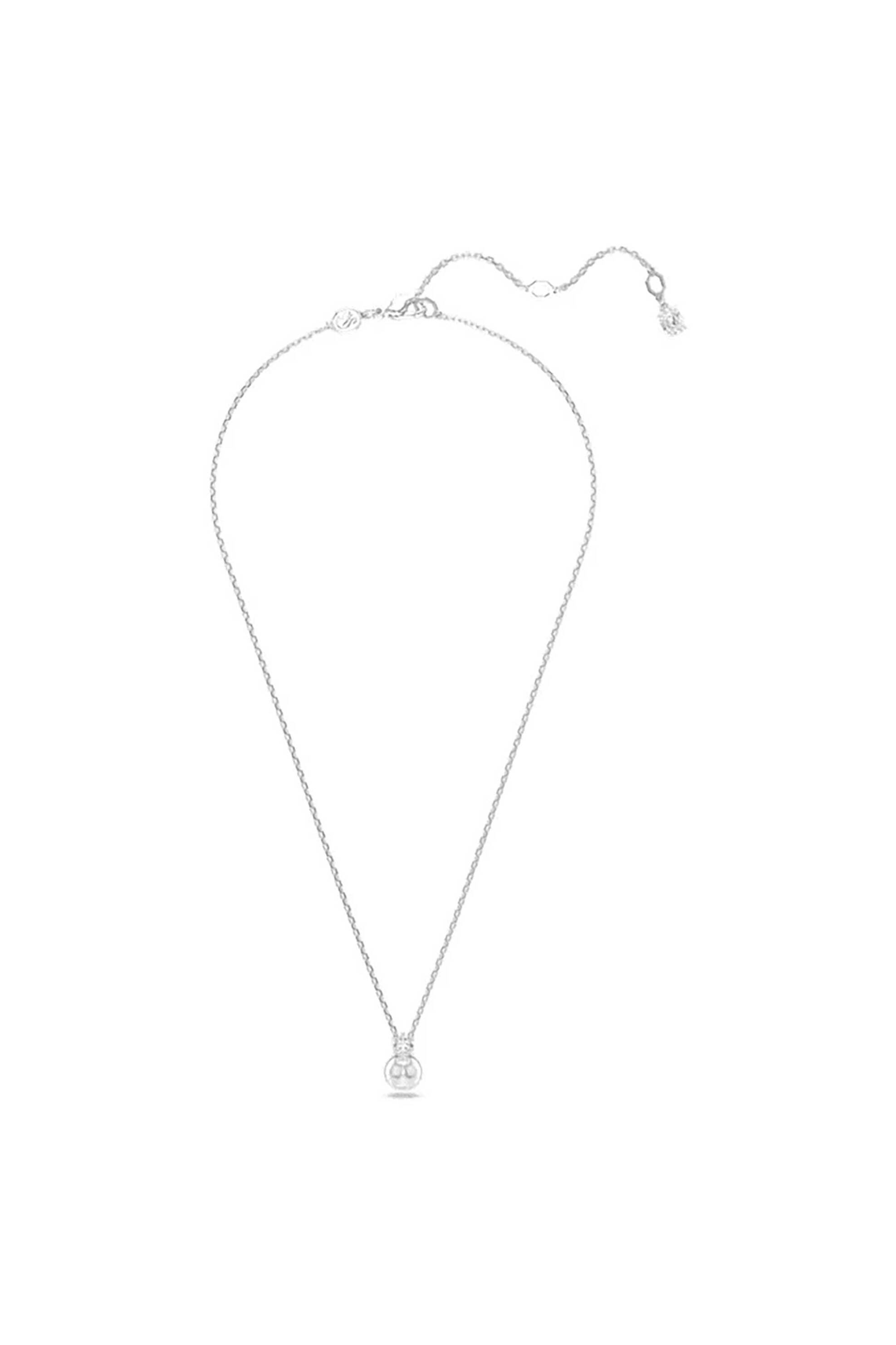 Swarovski γυναικείο μενταγιόν, crystal pearl, στρογγυλή κοπή, λευκό, επιμετάλλωση ροδίου "Matrix" - 5693897 φωτογραφία