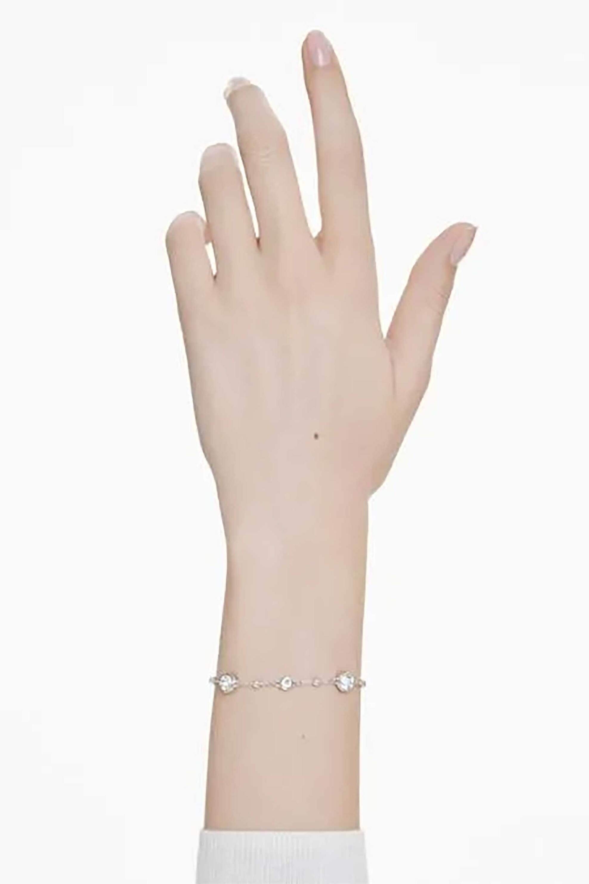 Swarovski Γυναικείο Βραχιόλι Στρογγυλή Κοπή Λευκό Επιμετάλλωση Ροδίου Imber (M) - 5696079