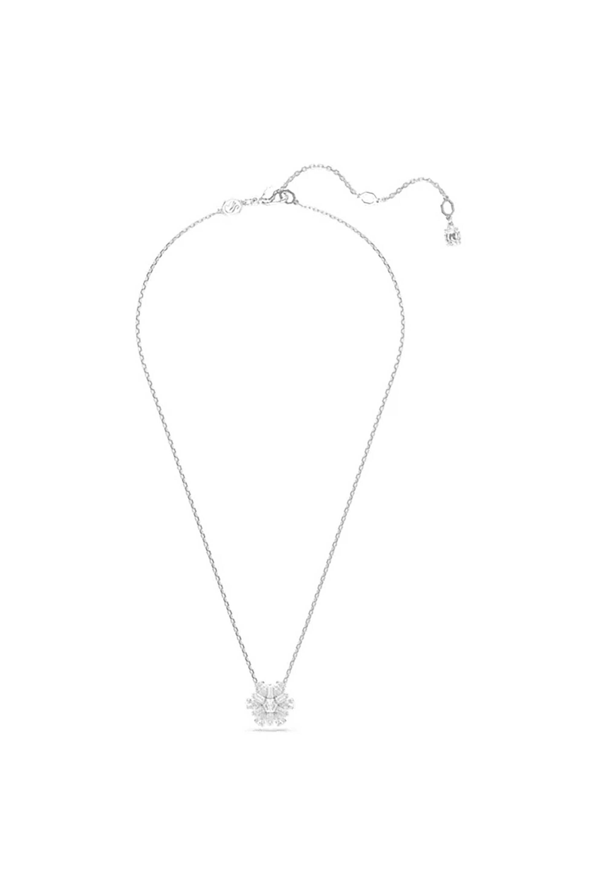 Swarovski γυναικείο μενταγίον, μείξη κοπών, χιονονιφάδα, λευκό, επιμετάλλωση ροδίου "Idyllia" - 5691484 φωτογραφία