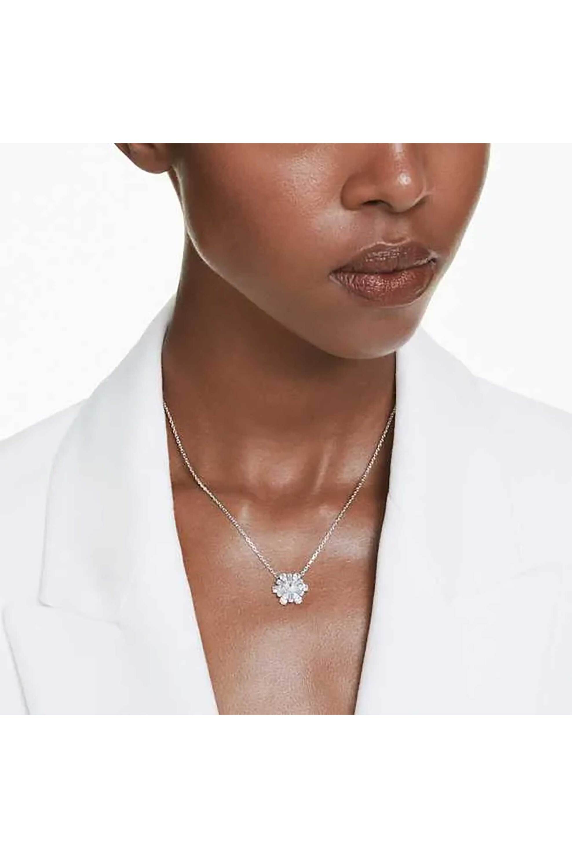 Swarovski γυναικείο μενταγίον, μείξη κοπών, χιονονιφάδα, λευκό, επιμετάλλωση ροδίου "Idyllia" - 5691484 φωτογραφία